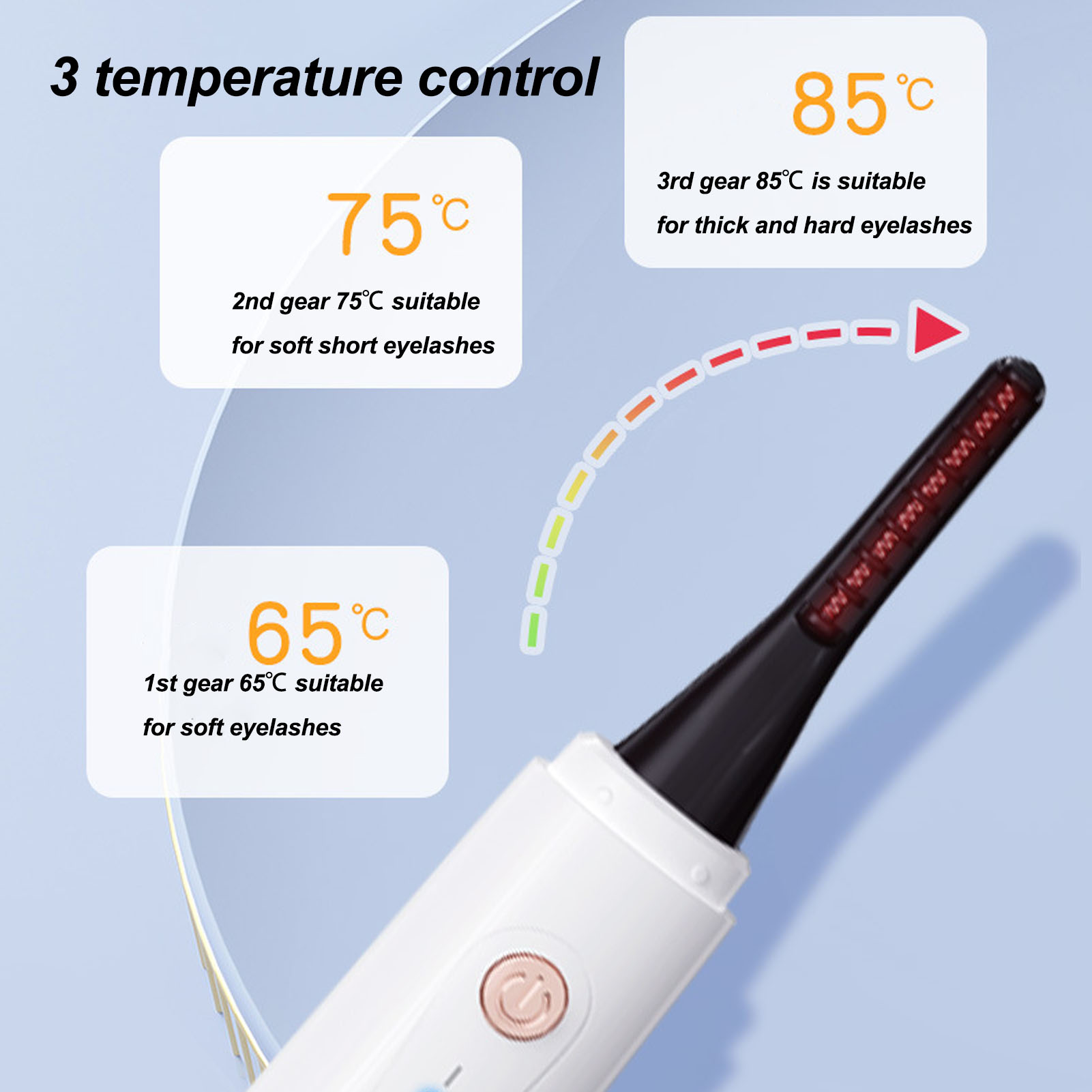 Rechargeable Lash Curler with Anti Scalding Comb Long Lasting Makeup Curling - Picture 17 of 21