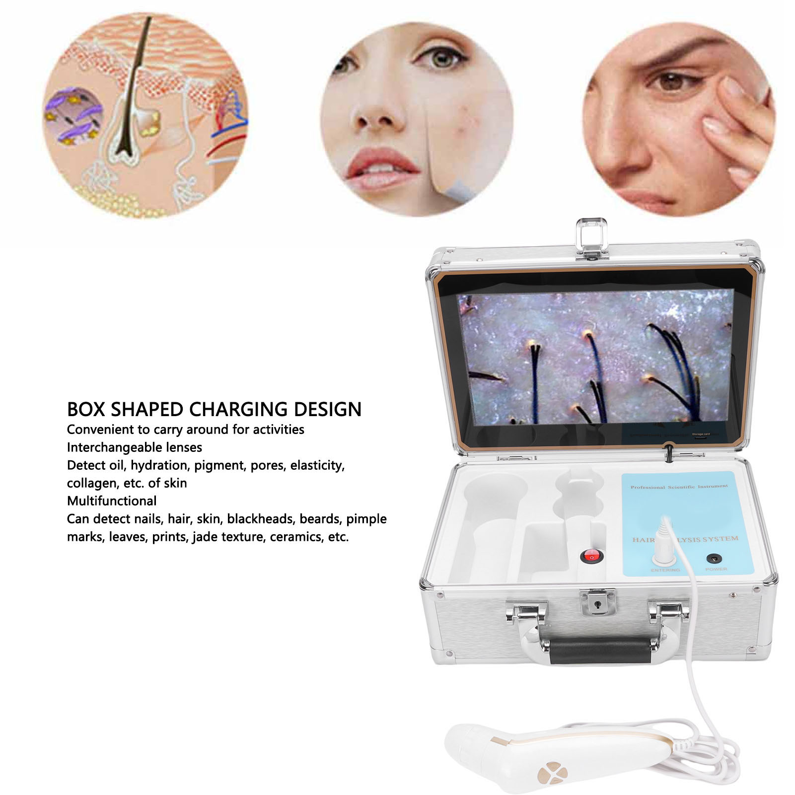 12 Inch Skin Scalp Detector with Remote Control Rechargeable 50X 200X Scalp Test - Picture 14 of 21