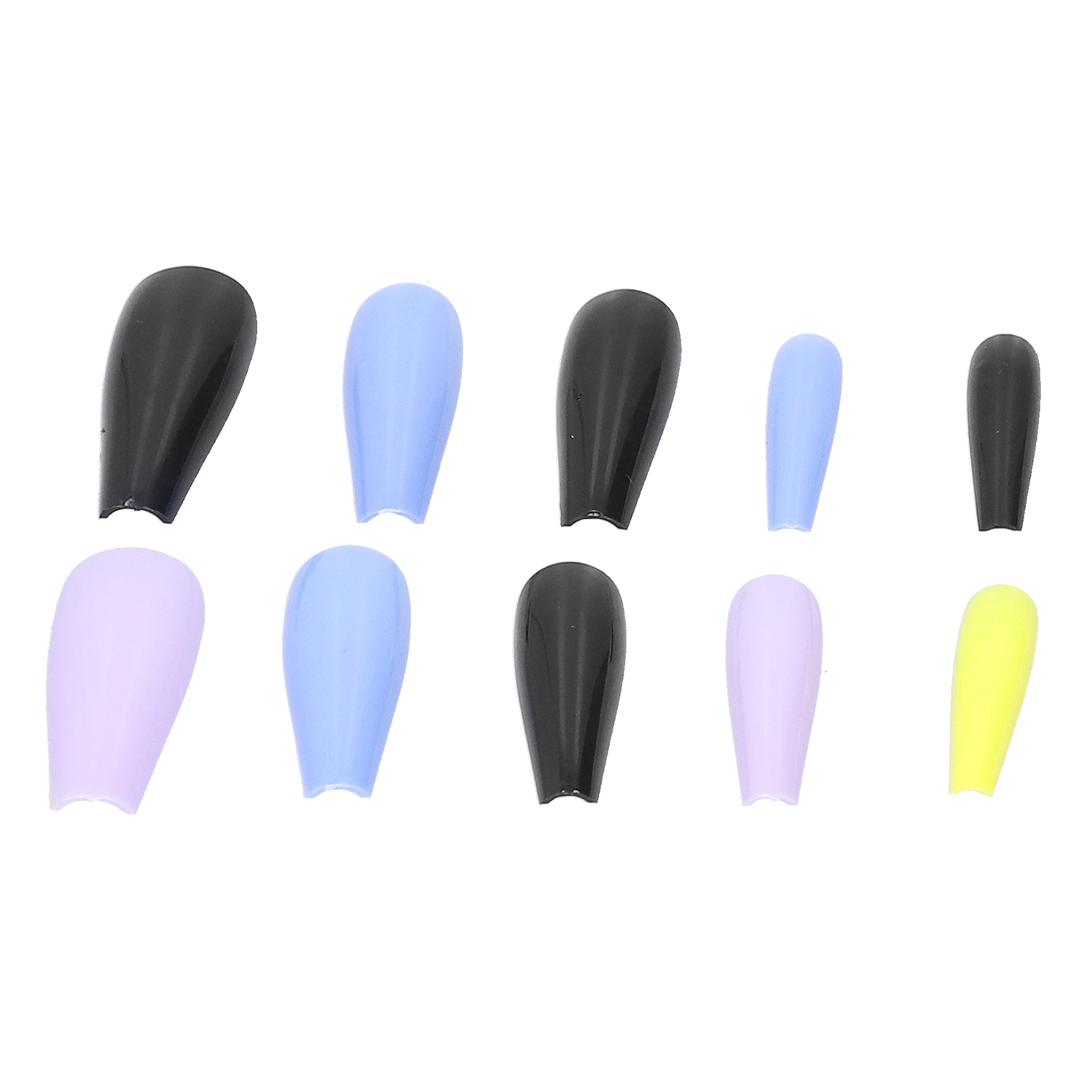 ABS Long Colored Fake Nails Artificial Full Cover Nail Manicure Tips Sticker BGS - Picture 26 of 34