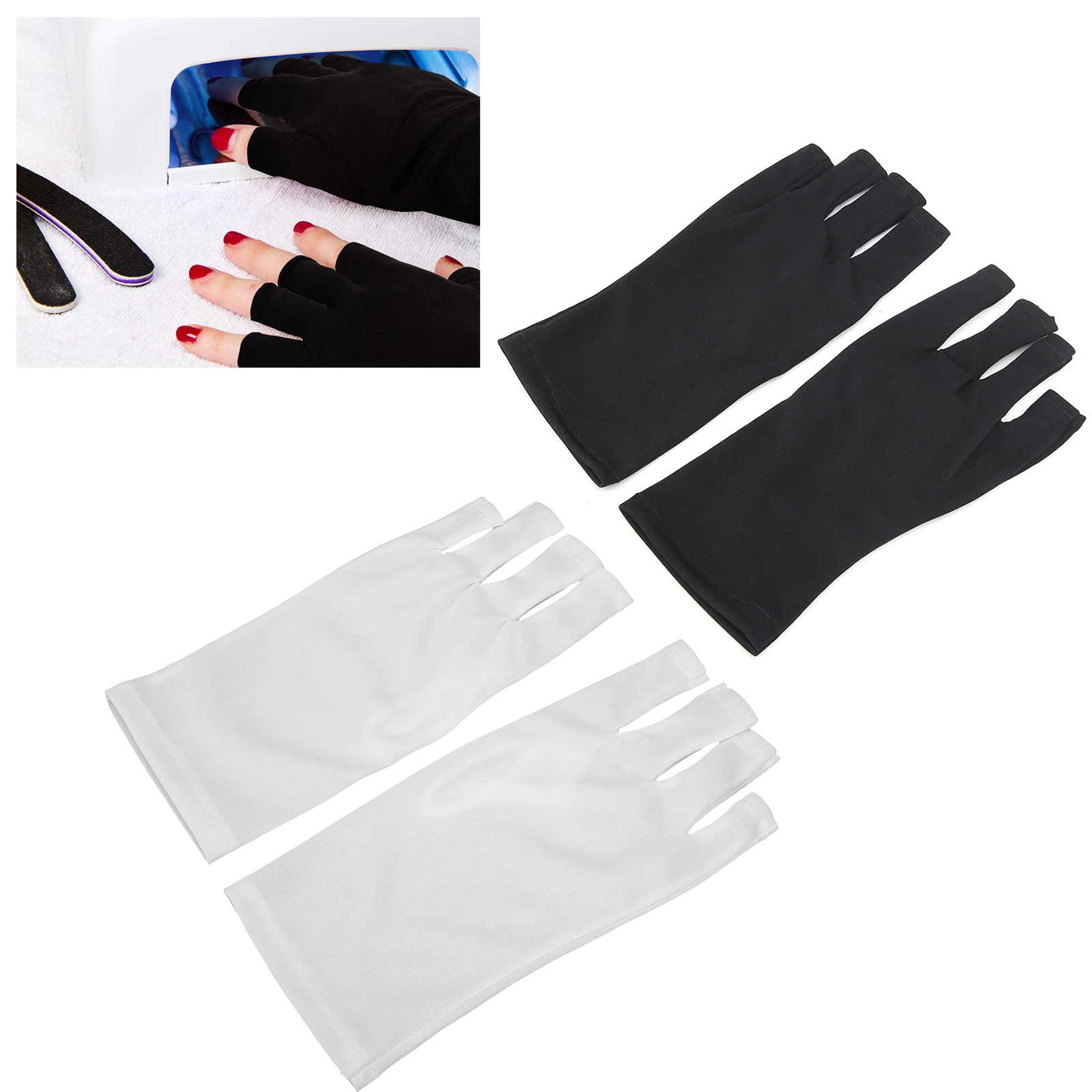 1 Pair AntiUV Glove LED Nail Art Curing Lamp UV Protection Glove Nail Art Sk DSP