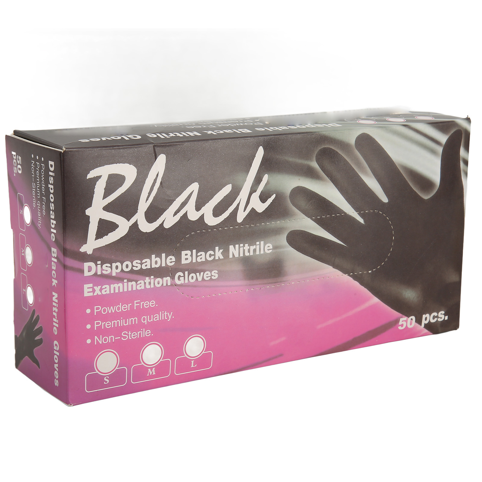 50pcs Rubber Disposable Black Powder Textured Fingertips BX5