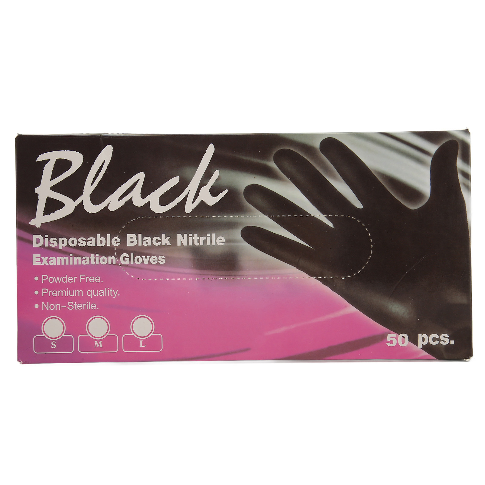 50pcs Rubber Disposable Black Powder Textured Fingertips BX5