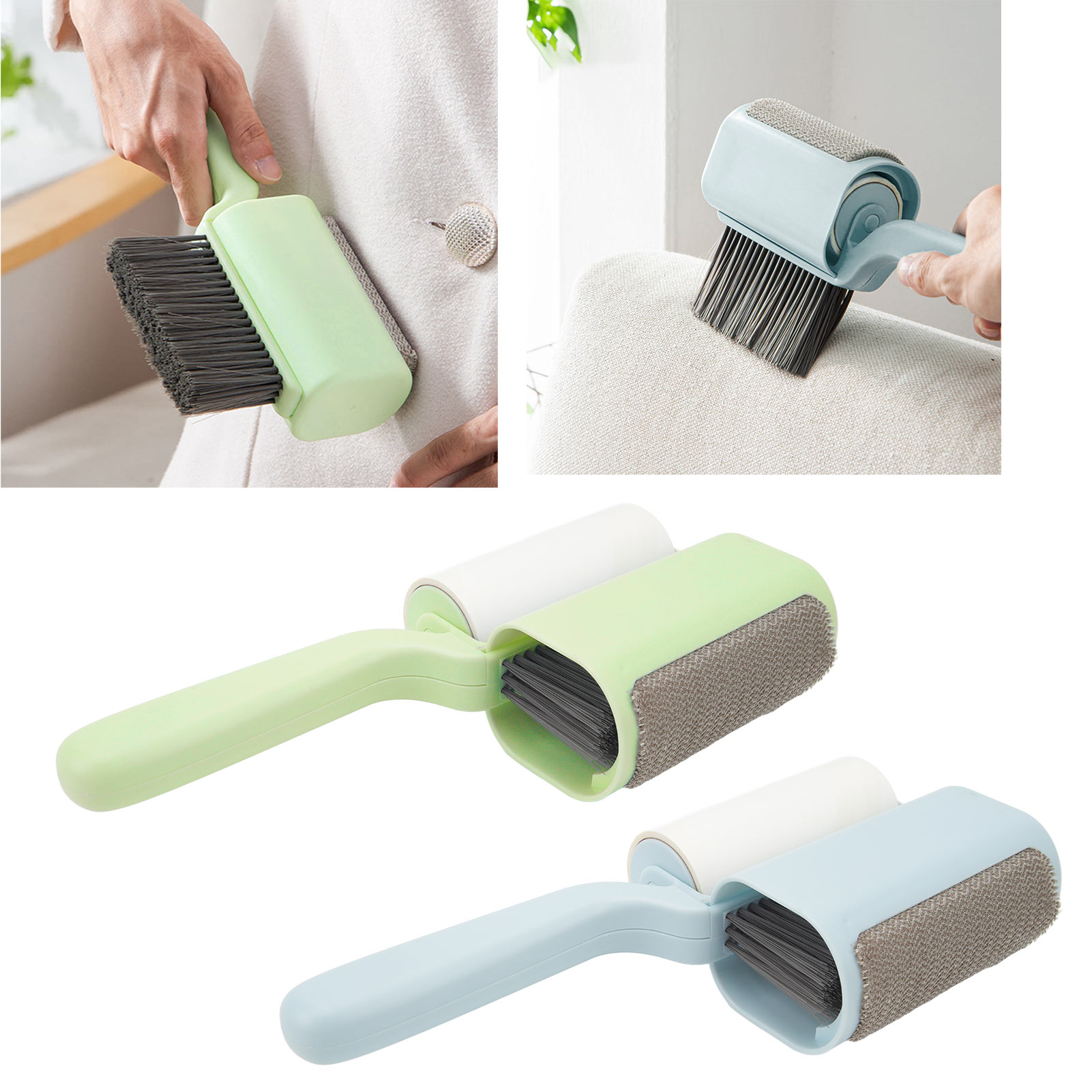 2 In 1 Reusable Pet Hair Roller Cleaning 60 Paper Tearable Dog Hair Remover BX5