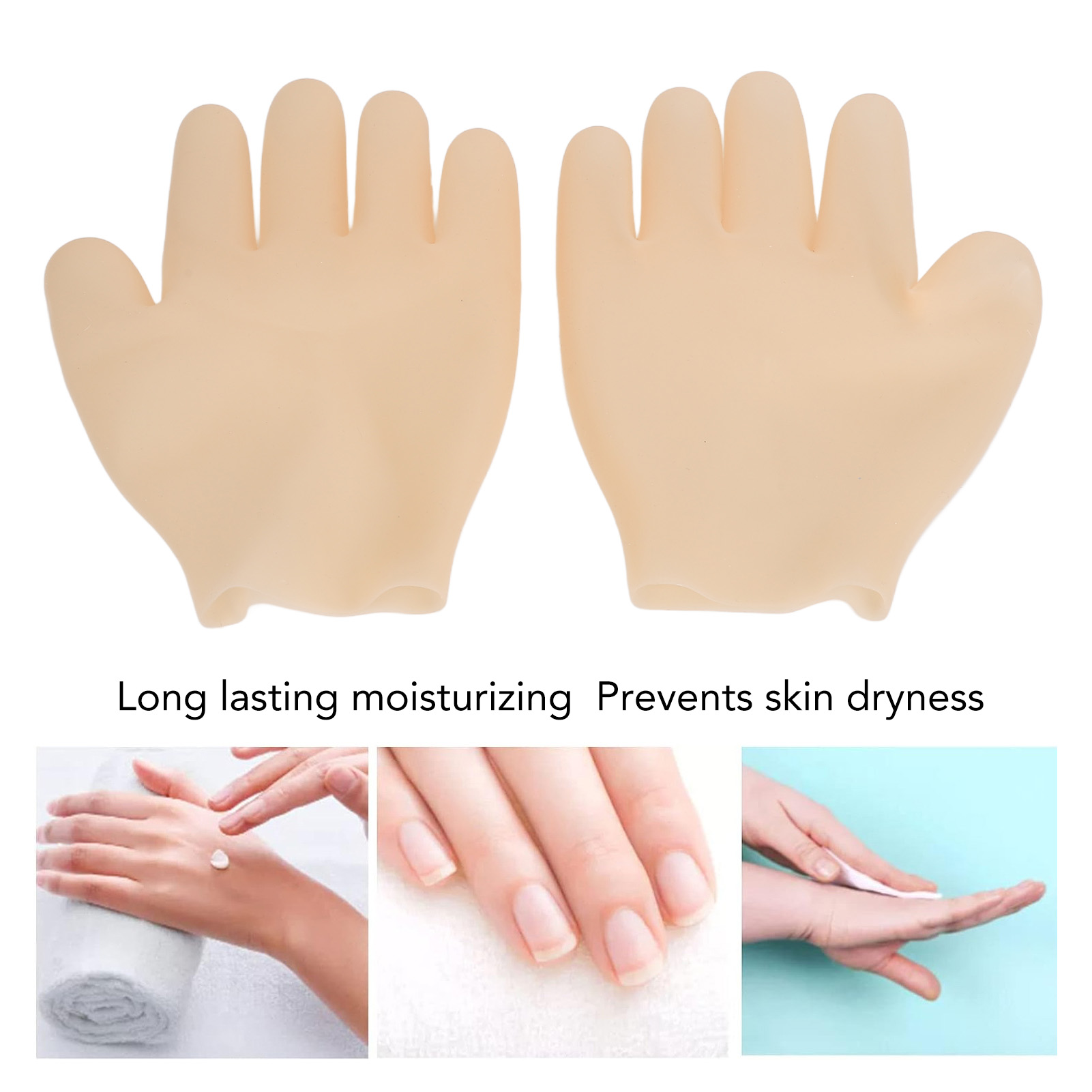 2 Paar Silikon-Feuchtigkeitsspendende Handschuhe Für Trockene Hände Wiederve FOY - Picture 26 of 28
