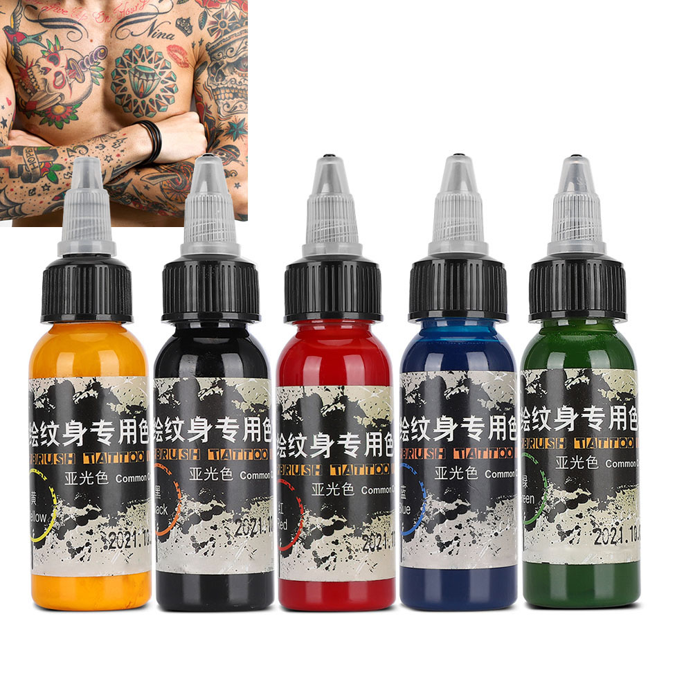 30ml Matte Tattoo Ink Imperméable Tattoo Pigment Coloré Dessin PigmentNoir OBF