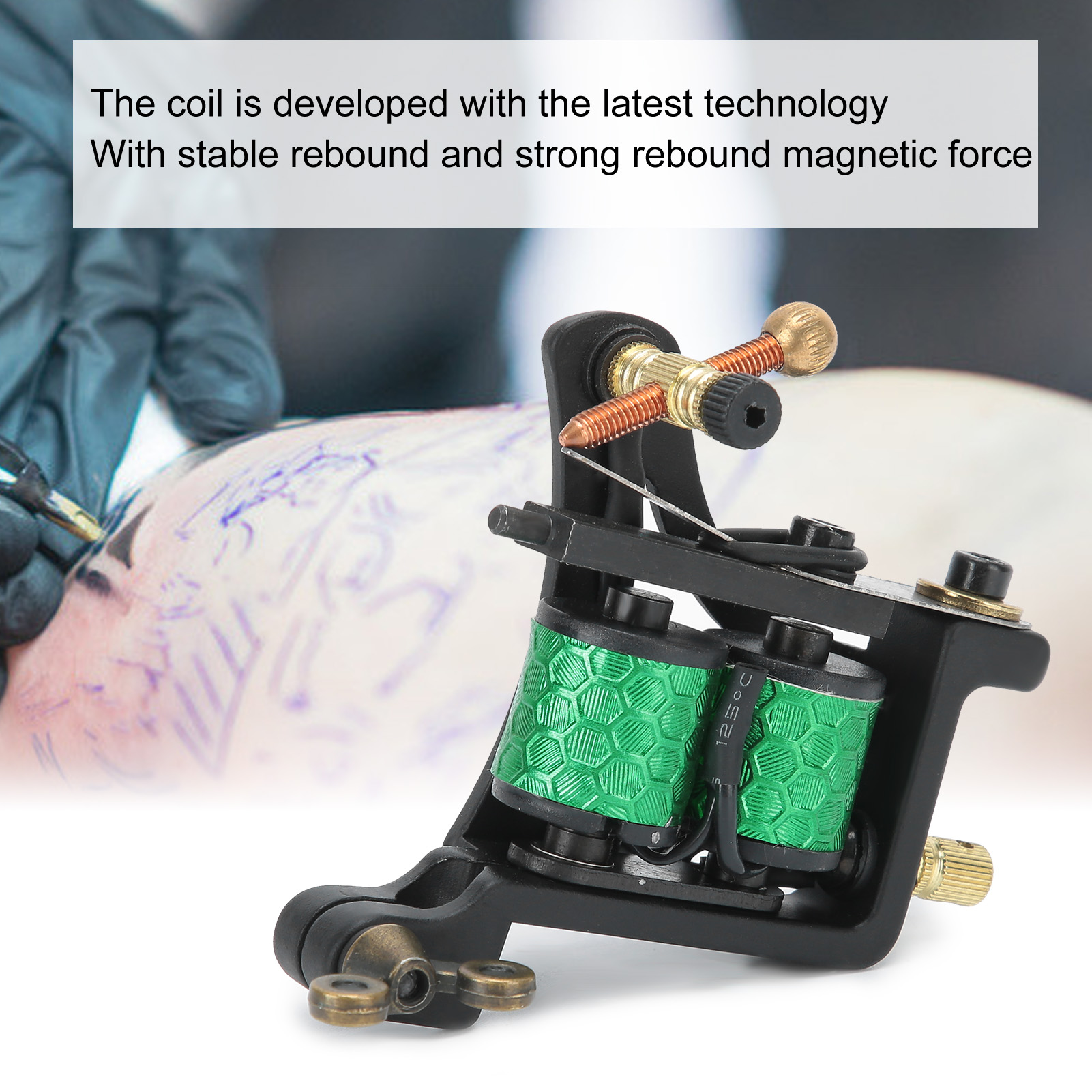 Portable Alloy Coil Tattoo Machine Triangular Strong Motor Liner Shader Tatt GOF - Picture 15 of 18