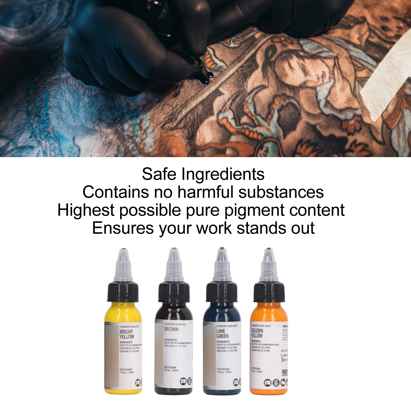 30ml Encre De Tatouage Pour La Pratique 30ml Haute Pigmentation Long Port Colora