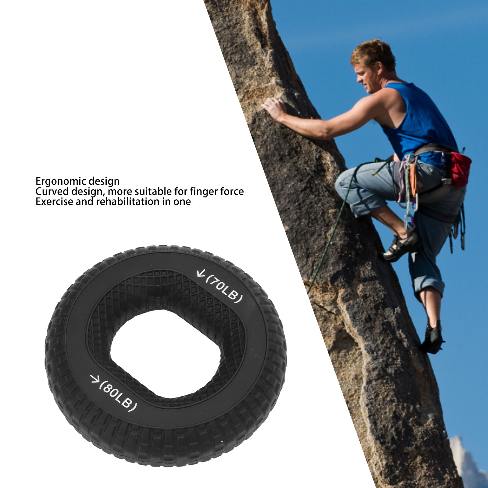 Hand Grip Power Exerciser Strength Trainer Gym Ring Finger Training Exerciser - Picture 13 of 18