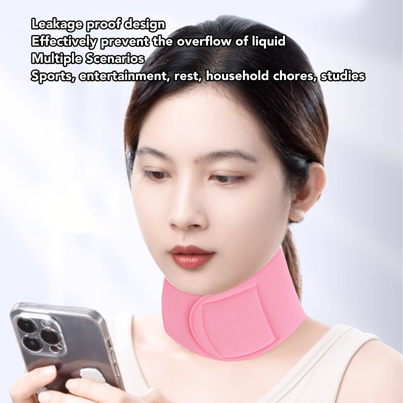 2 Pcs Reusable Gel Neck Patch Anti Wrinkle Cotton Gel Neck Wrap Washable Moi BX5