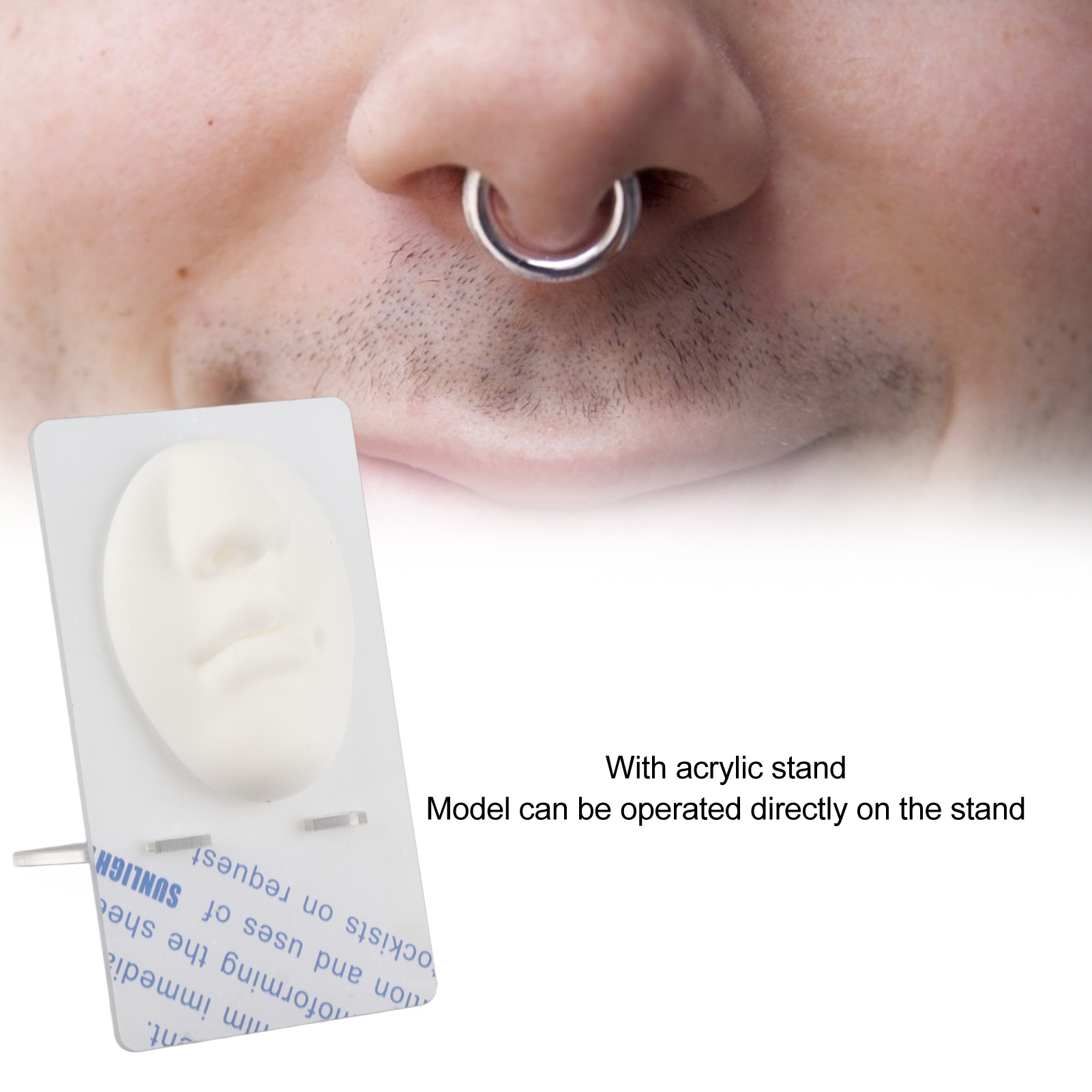 Silicone Mouth Nose Model 3D Reusable Display Nose Piercing Practi BX5