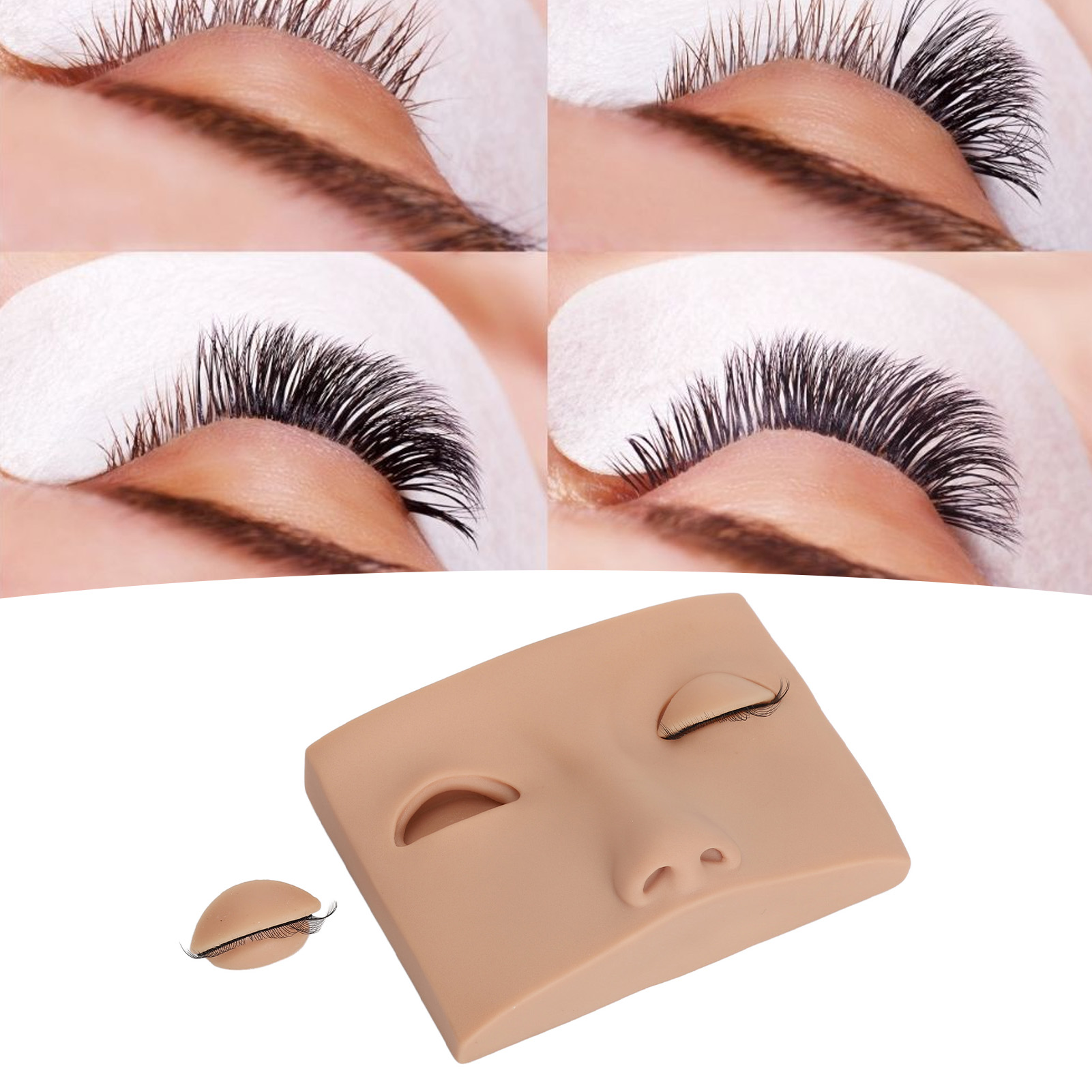 (Skin Color)Lash Enhancing Luxury Mannequin Head Kit Grafted Eyelashes