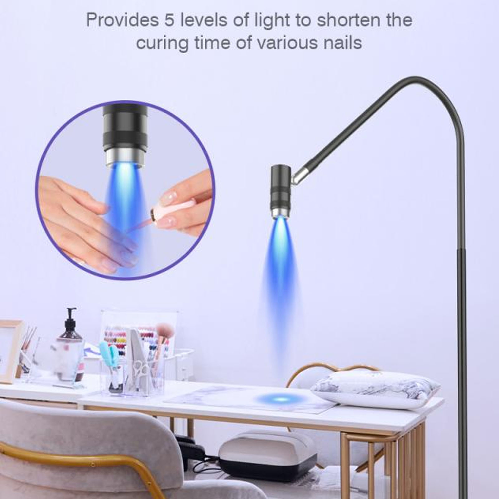 Eyelash Extension Glue Lamp 5 Brightness Adjust Height Flexible Gooseneck La BYS - Picture 13 of 18