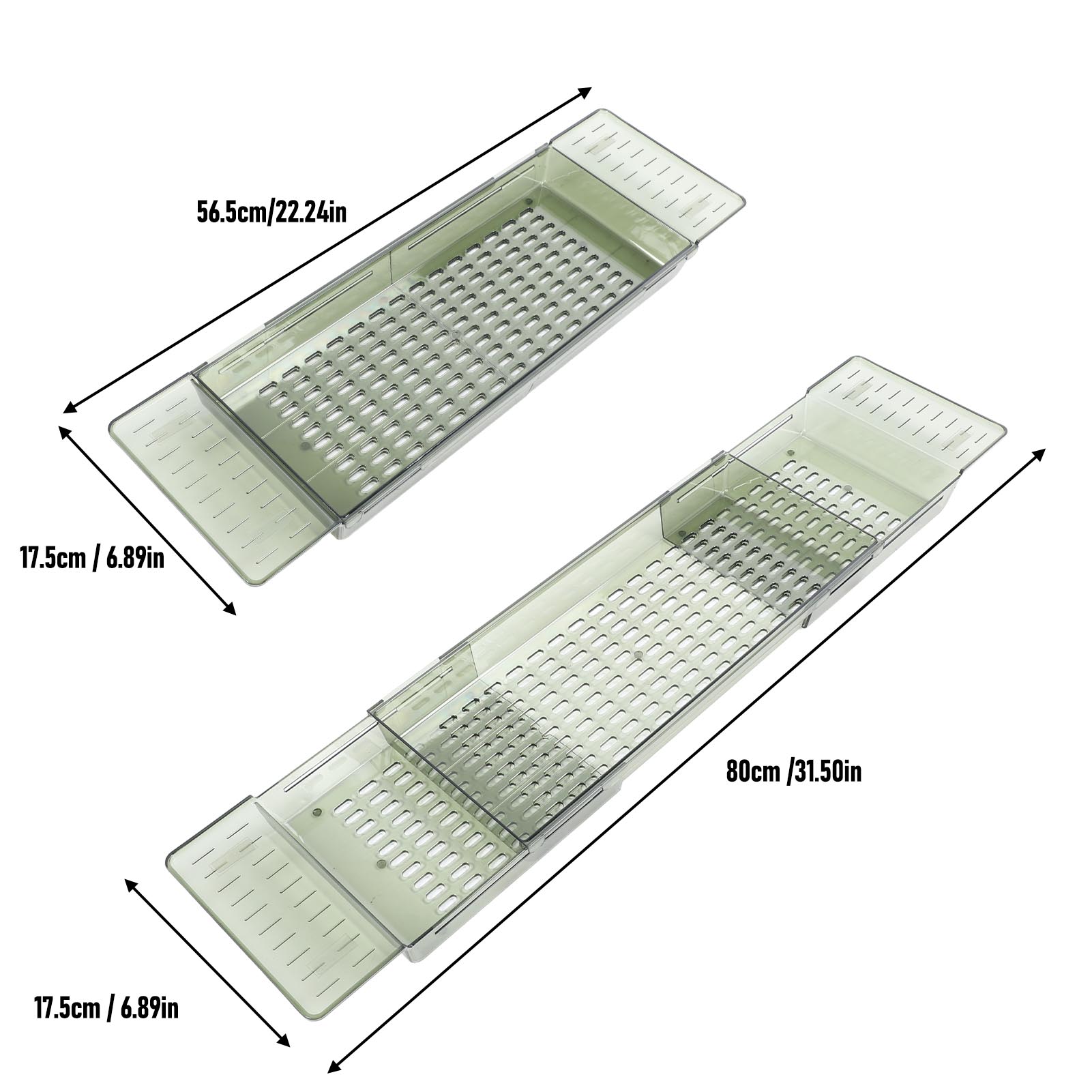 Expandable Bathtub Shelf Non-Slip Handle Bathroom Tray Shower Storage For Tablet - Picture 20 of 21
