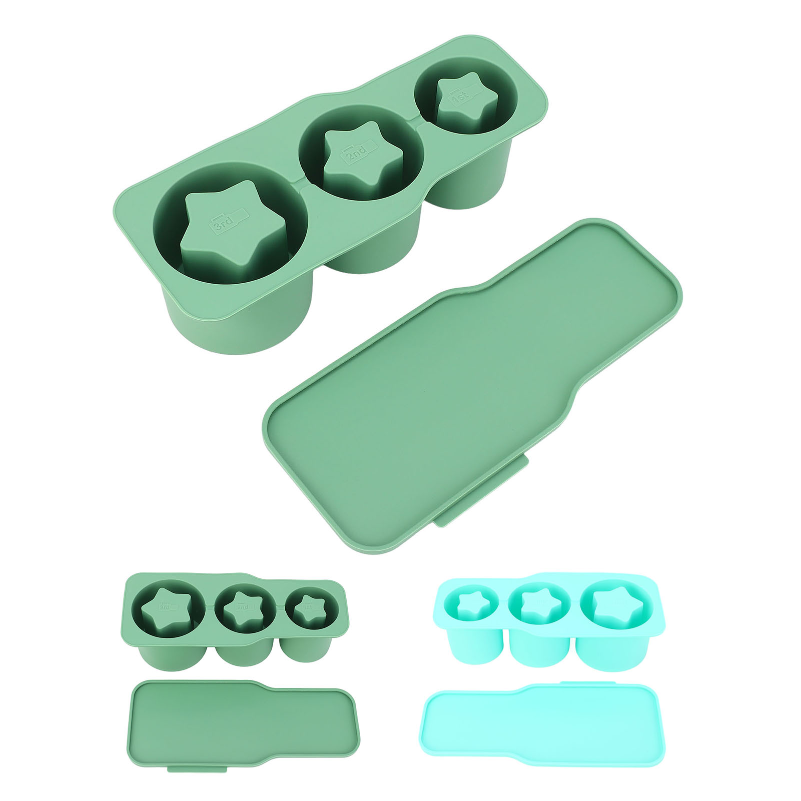 Silicone Ice Cube Tray For Universal Tumbler Cup 20 30 40oz 3 Star Shaped Ho CUT - Picture 26 of 28