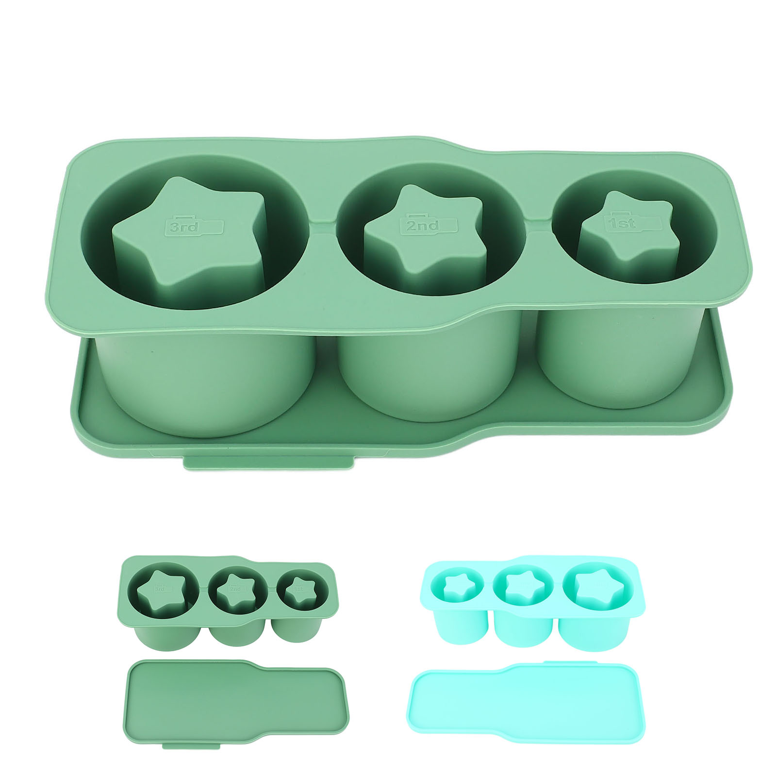 Silicone Ice Cube Tray For Universal Tumbler Cup 20 30 40oz 3 Star Shaped Ho HEN - Picture 23 of 28