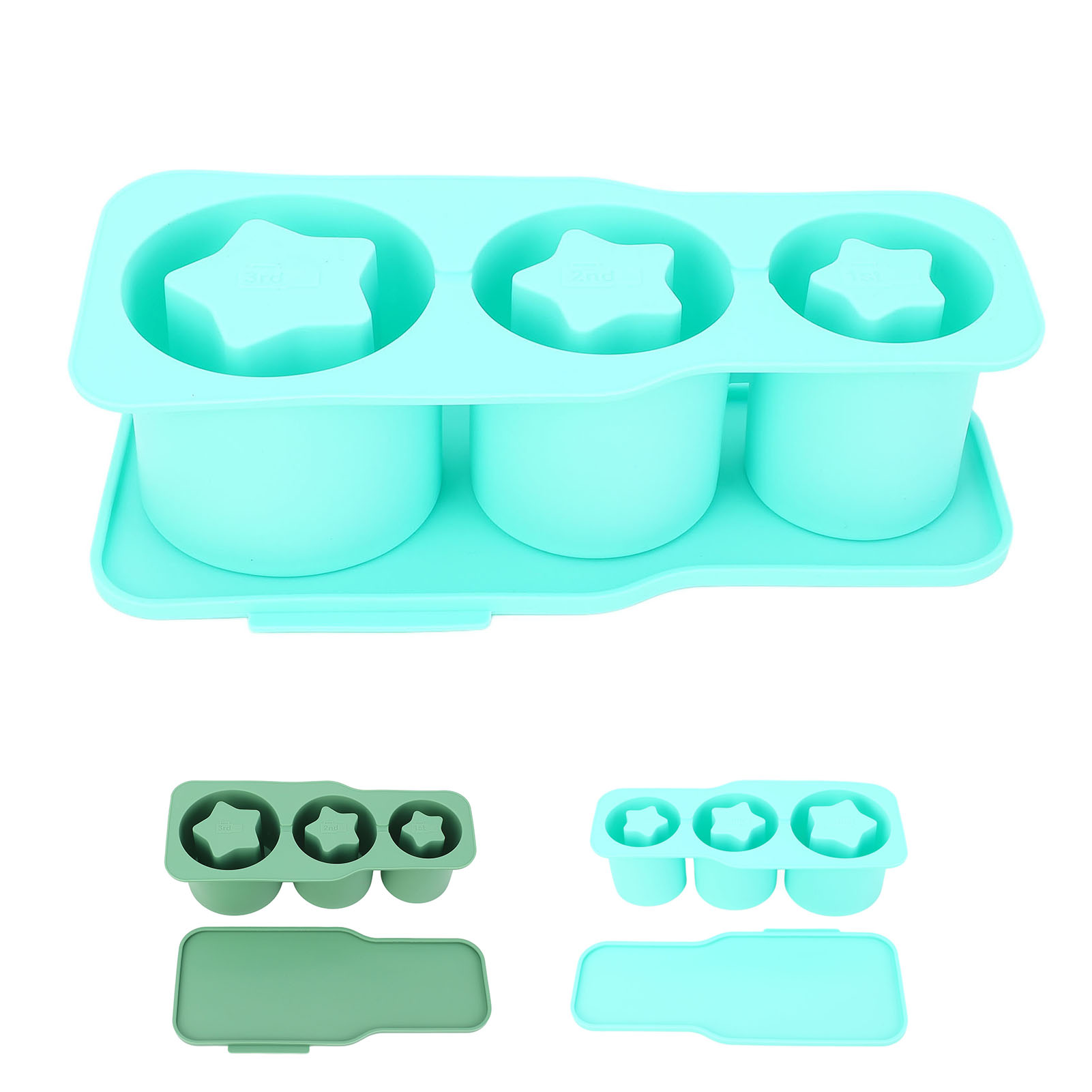 Silicone Ice Cube Tray For Universal Tumbler Cup 20 30 40oz 3 Star Shaped Ho CUT - Picture 23 of 28