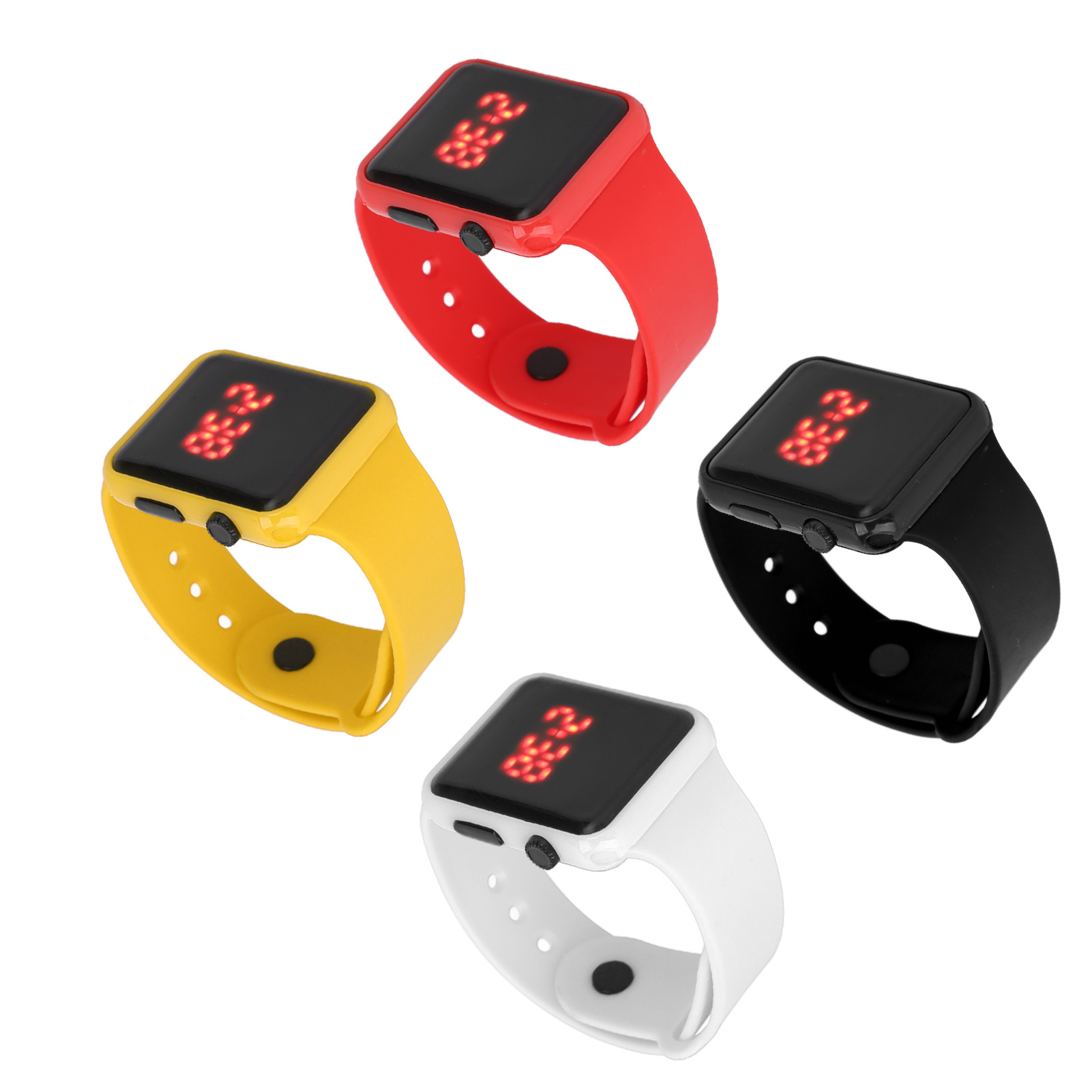 Sport Watch LED-Bildschirm Quadrate Form Hintergrundbeleuchtung Design Digit FOY - Zdjęcie 24 z 35