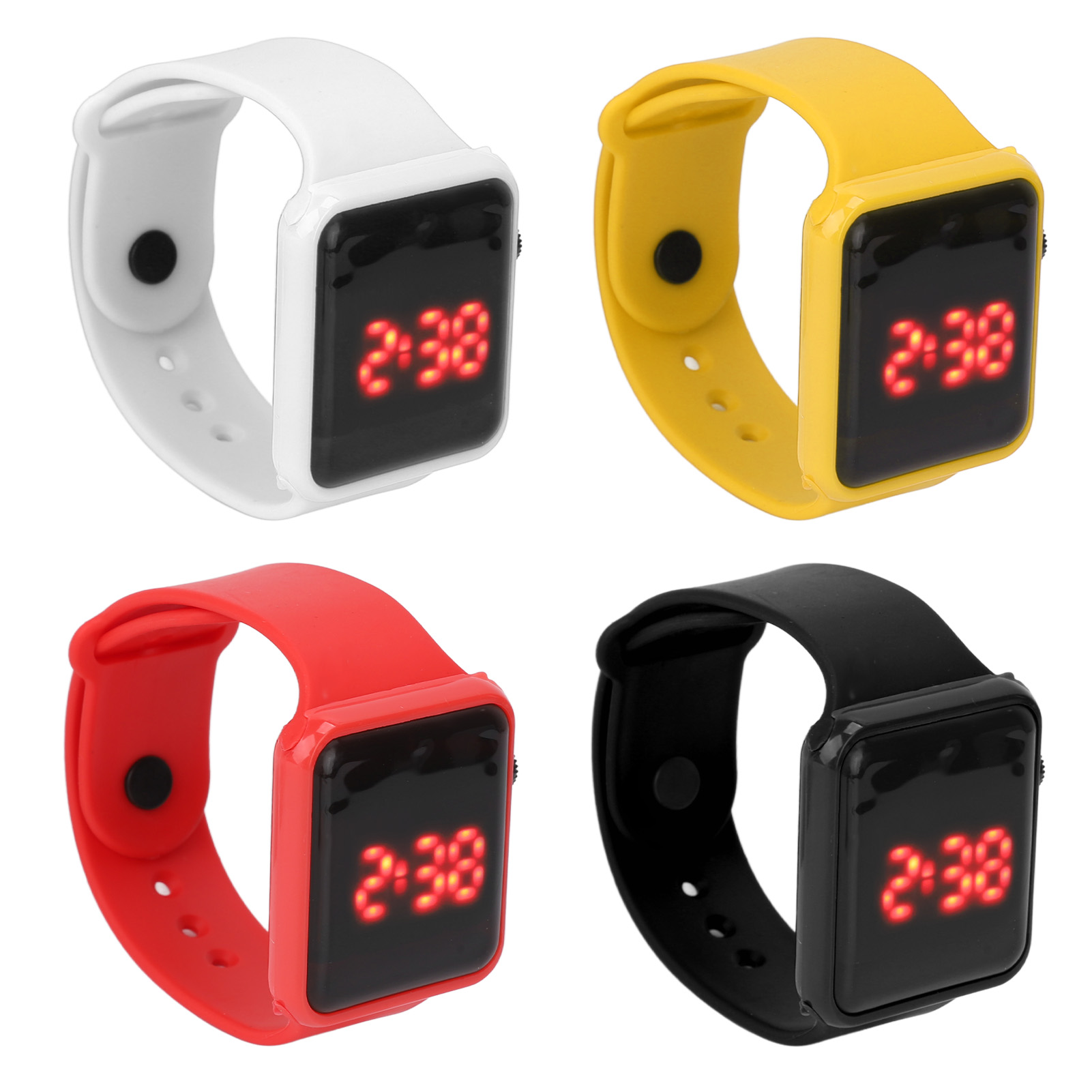Sportuhr LED Bildschirm Quadrate Form Hintergrundbeleuchtung Design Digital Kinderuhr Fo  - Bild 31 von 35