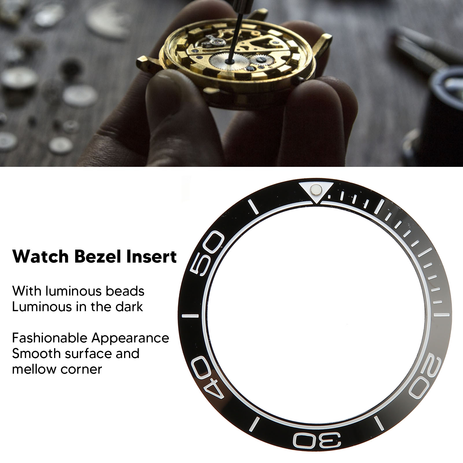 Watch Bezel Insert 41.5mm Ceramic Watch Bezel Ring Repair Replacement Accessory. - Picture 20 of 27