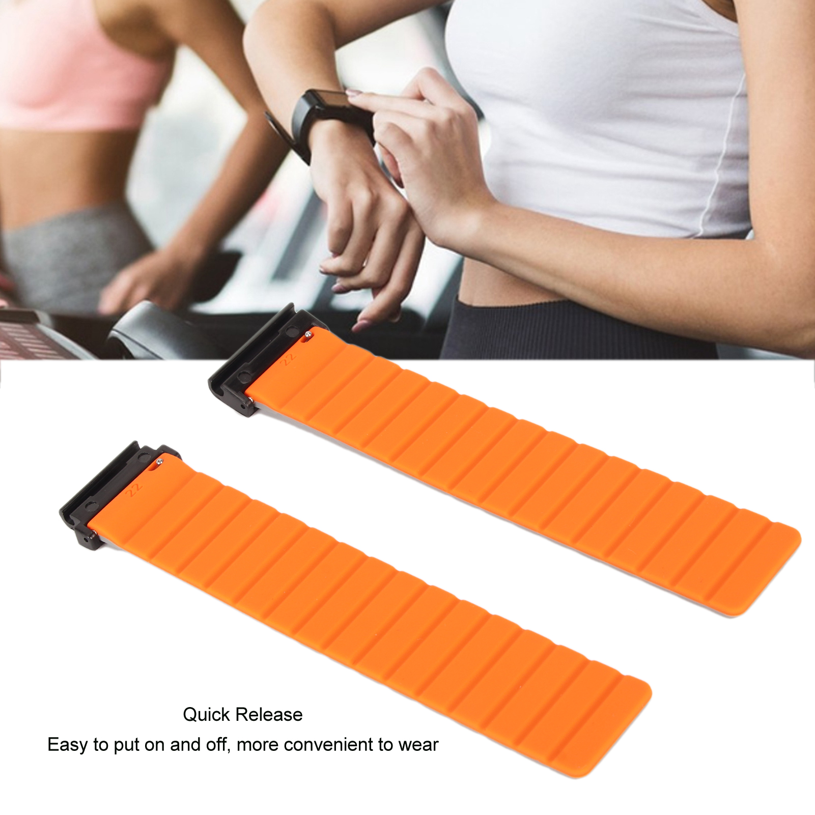 Magnetic Watch Band 26mm Sweat Proof Silicone Watch Strap Quick Release Watc HR6