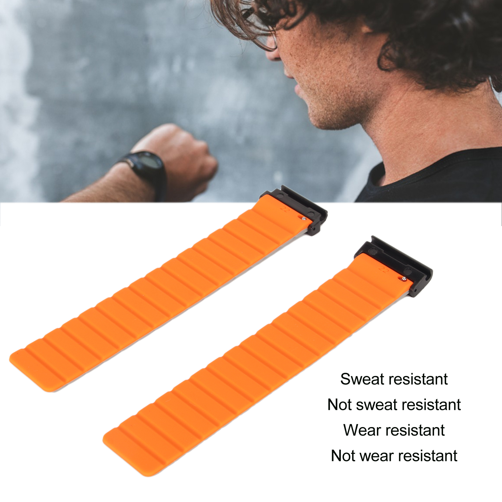 Magnetic Watch Band 26mm Sweat Proof Silicone Watch Strap Quick Release Watc HR6