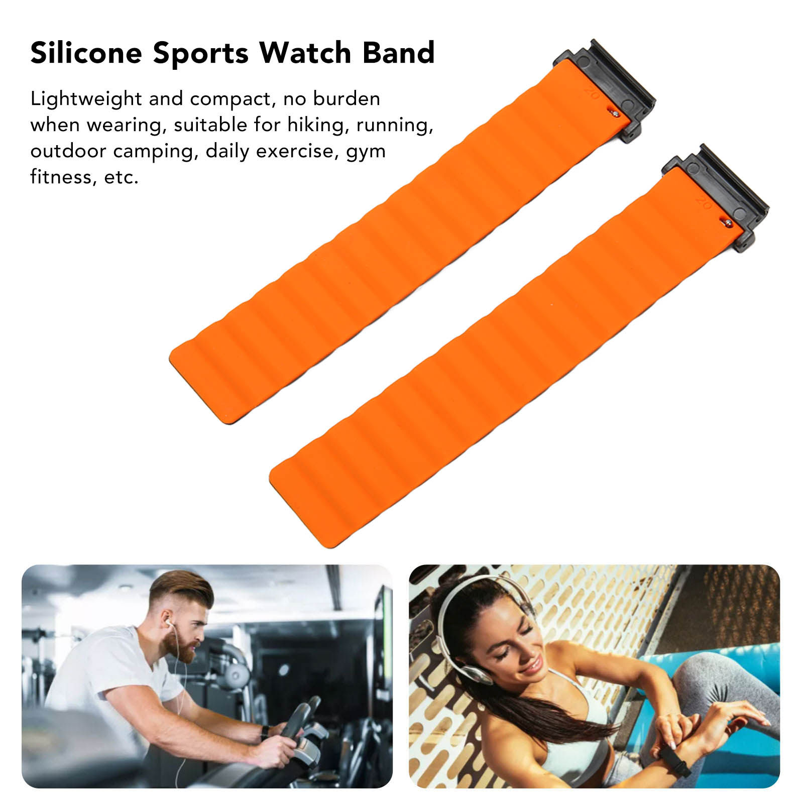 Magnetic Watch Band Adjustable Quick Release Silicone Watch Strap 20mm Fit F FAD