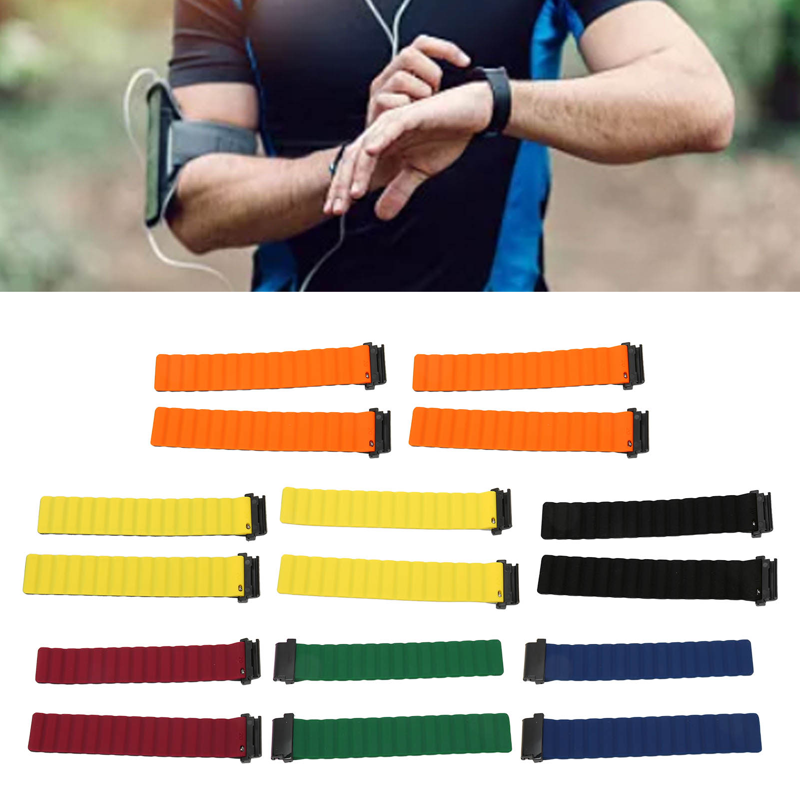 Magnetic Watch Band Adjustable Quick Release Silicone Watch Strap 20mm Fit F FAD