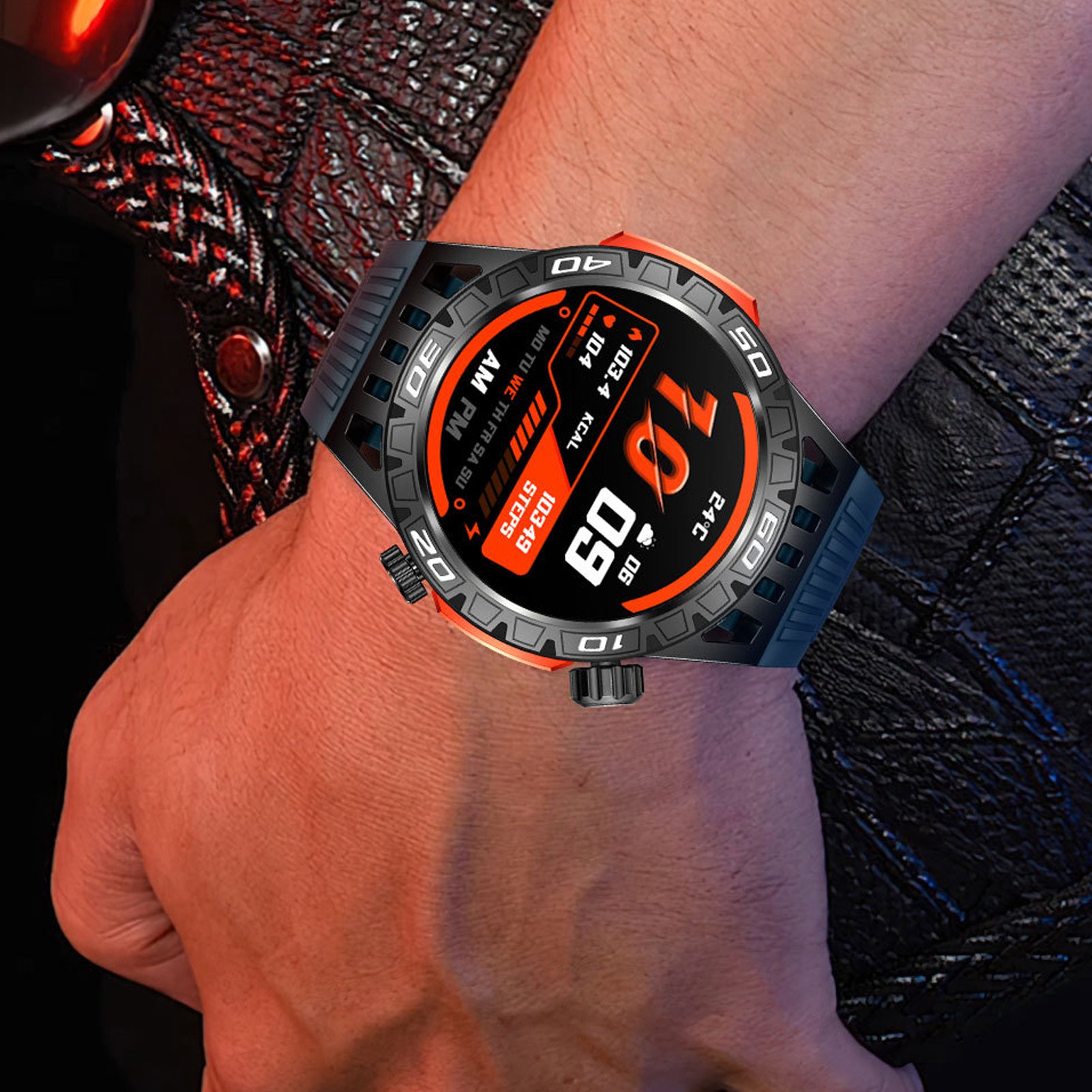 Smart Watch For Men Answer Dial Calls 1.46 Inch HD IP68 Waterproof Sleep Mon HR6 - Picture 29 of 30