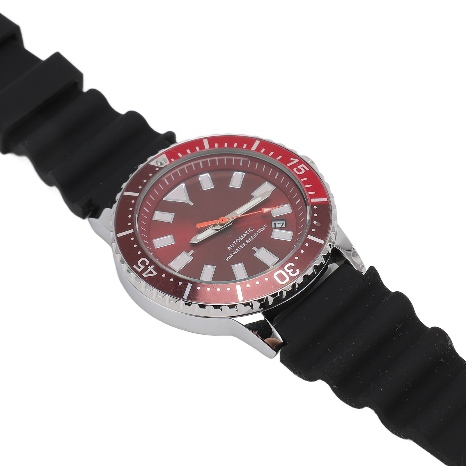 Men Chronograph Watch Rotatable Bezel Self Winding Automatic Movement Waterp LVE