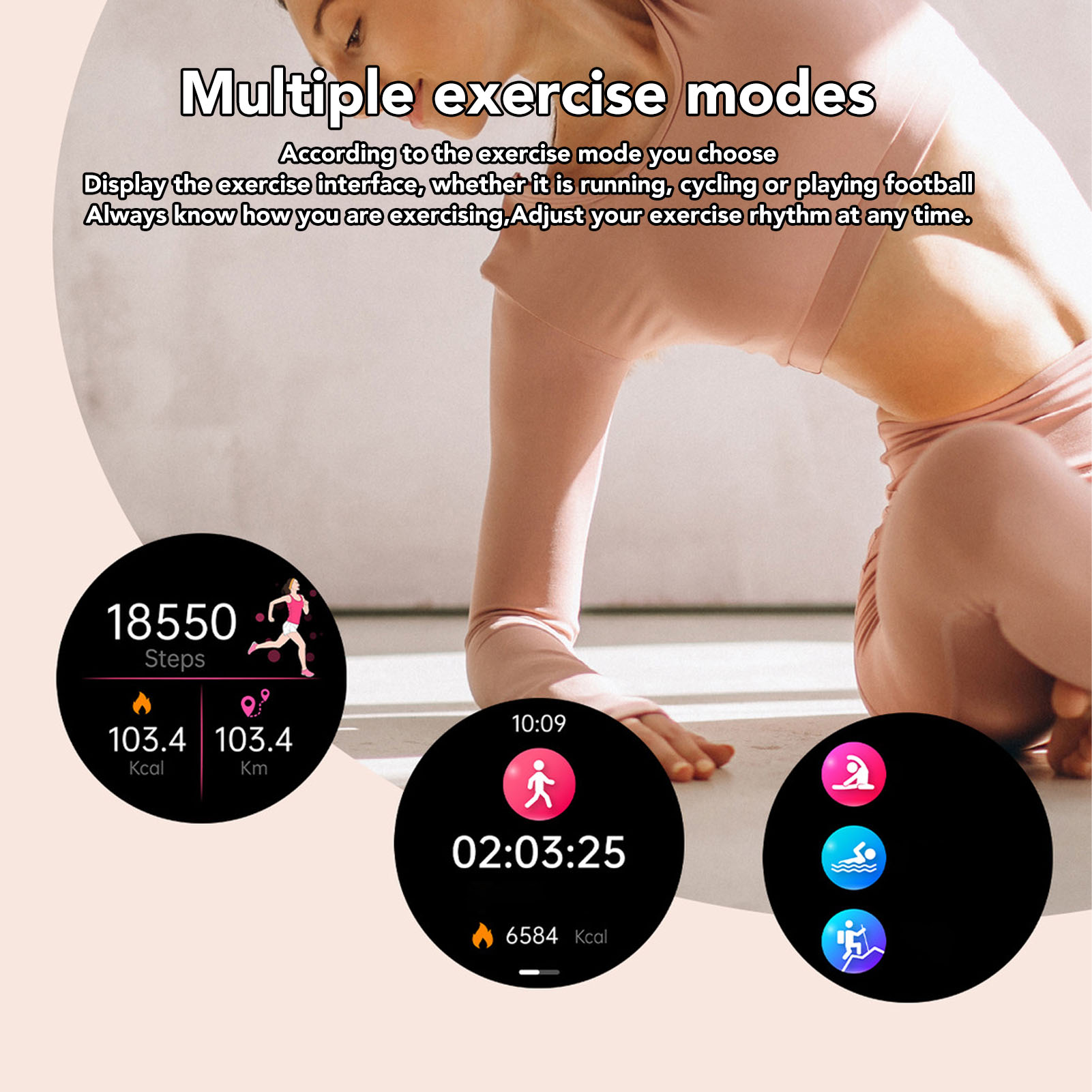 1.19in Smart Watch Pour Femmes Avec Rhinestone Smartwatch Call IP6 OBF - Zdjęcie 15 z 18