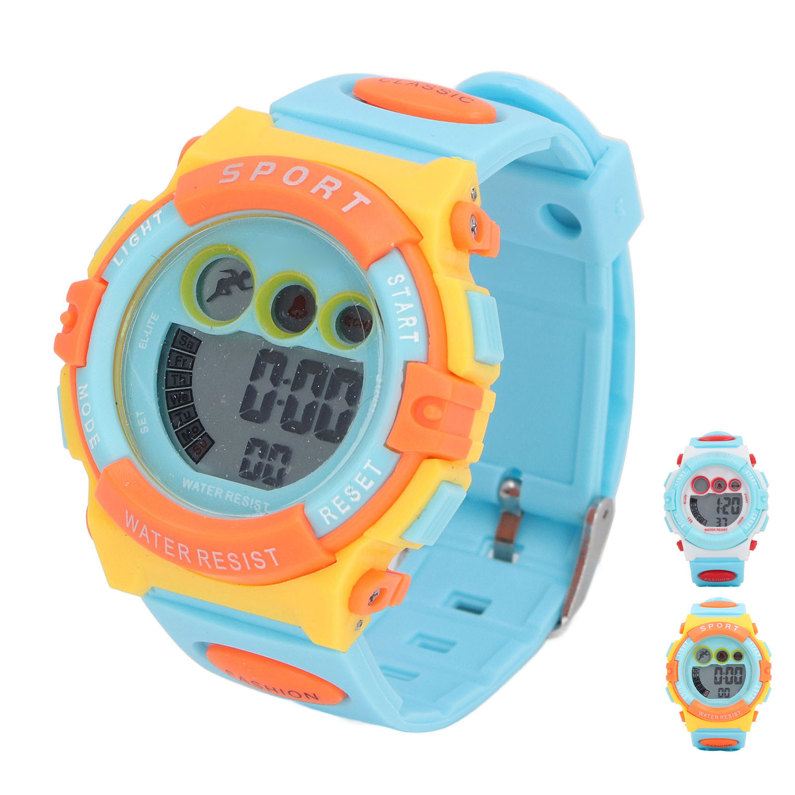 Digital Kids Watch 7 Farben LED Blinkt Wasserdicht Sport Outdoor Armbanduhr FOY - Bild 28 von 30