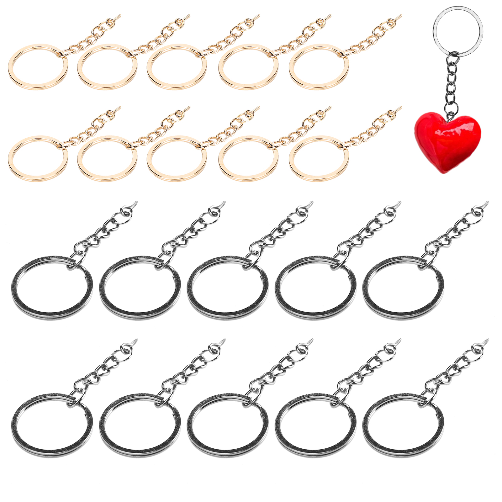 10pcs Key Ring With Chain Portable Metal Key Chain Eye Screw Jewelry Pen HR6 - Picture 37 of 37