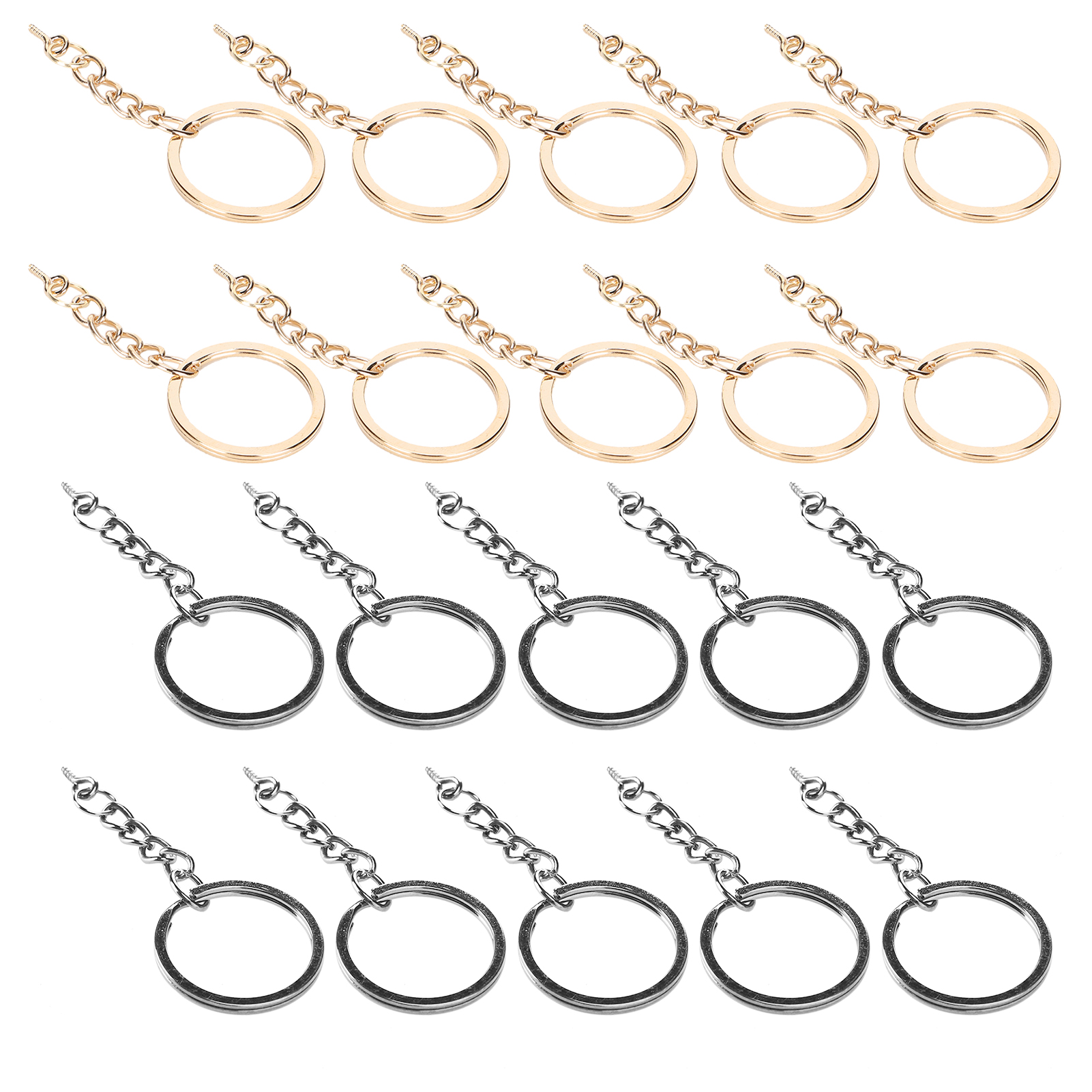 10pcs Key Ring With Chain Portable Metal Key Chain Eye Screw Jewelry Pen HR6 - Picture 33 of 37