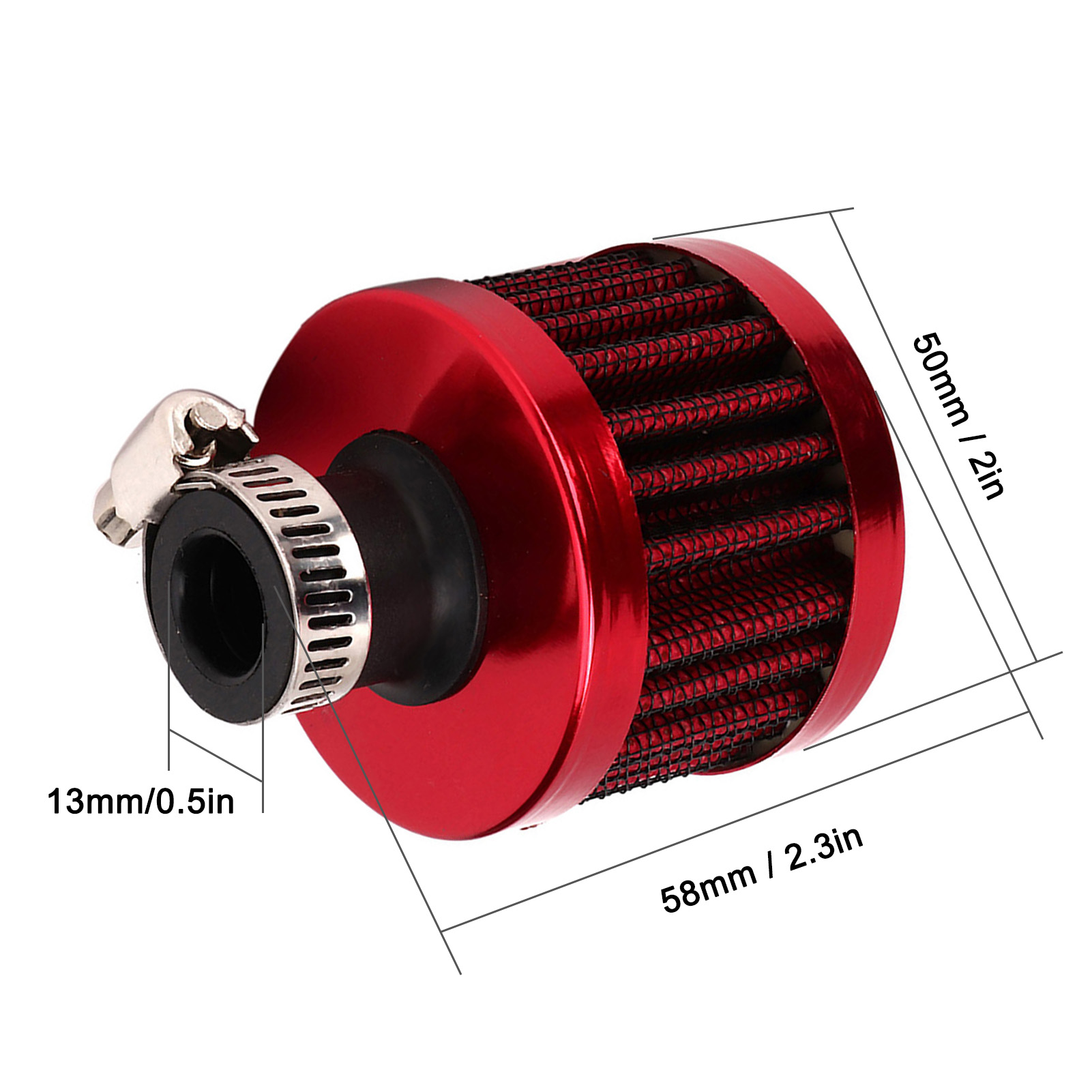 13mm/0.5in Mini Air Intake Filter Vent Crankcase Breather Universal Car Accessor - Picture 9 of 20
