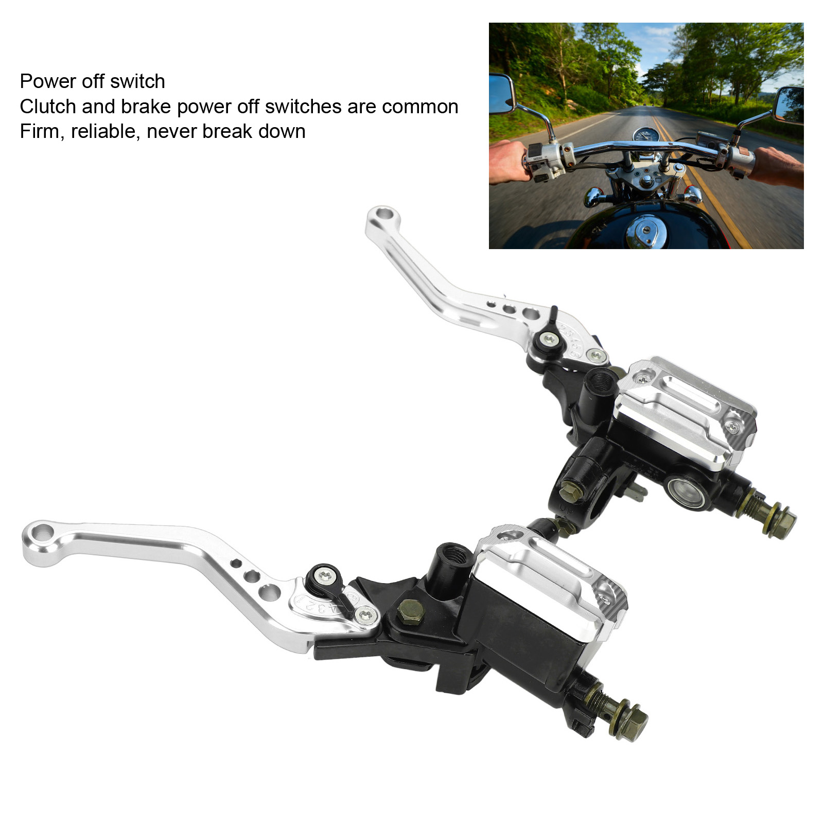 Kit Leviers d'embrayage de frein hydraulique moto alliage d'aluminium poignée de levier de frein - Photo 16/18