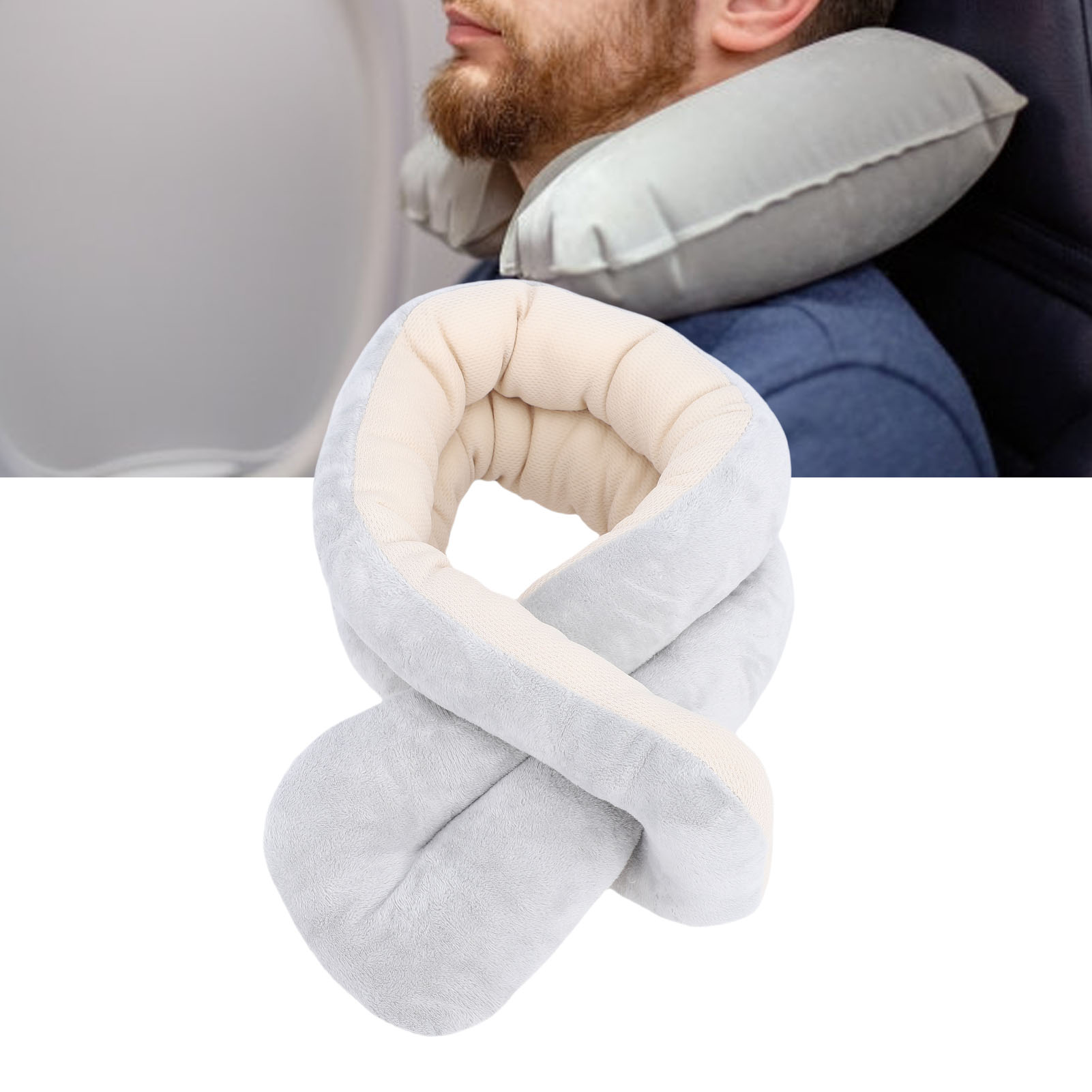Cuscino Collo Auto Cuscino Viaggio Memory Foam Compatto Design Ergonomico per Viaggio - Foto 23 di 28