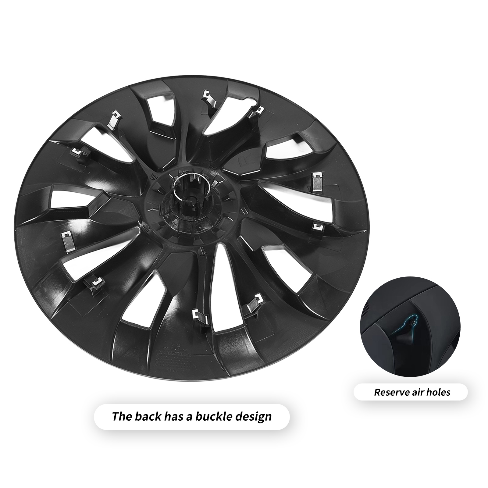 (Gray)Wheel Hub Cap 4PCS 18 Inch Hubcap Wheel Cover Easy To Install