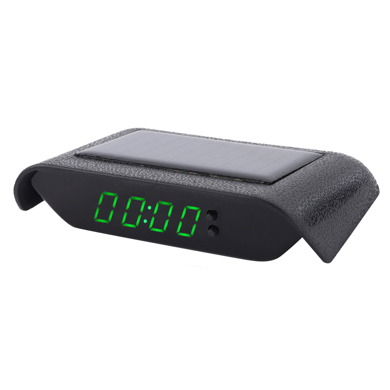 Car Green Light Digital Clock Auto Truck Solar Powered Time Date
