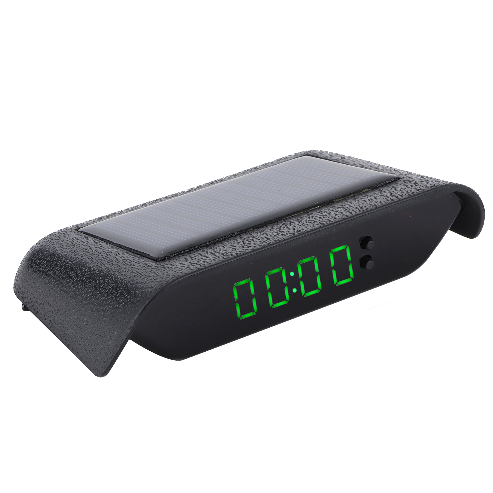 Car Green Light Digital Clock Auto Truck Solar Powered Time Date