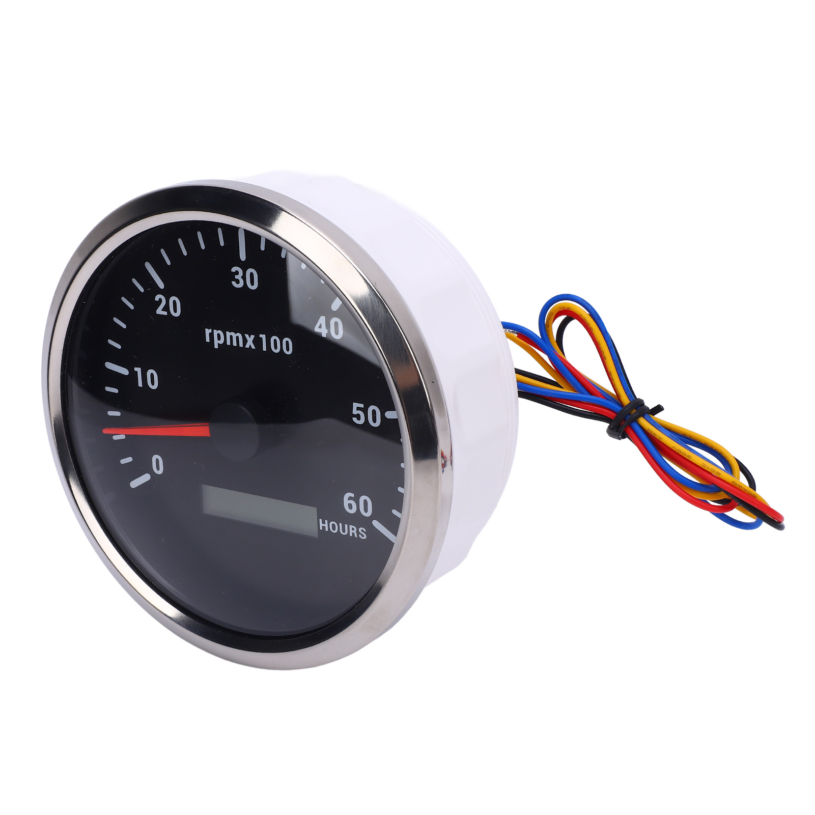 110mm 4 3/8in Tachometer 7 Color Backlight 6000RPM Gauge With Hour Meter - Foto 19 di 21