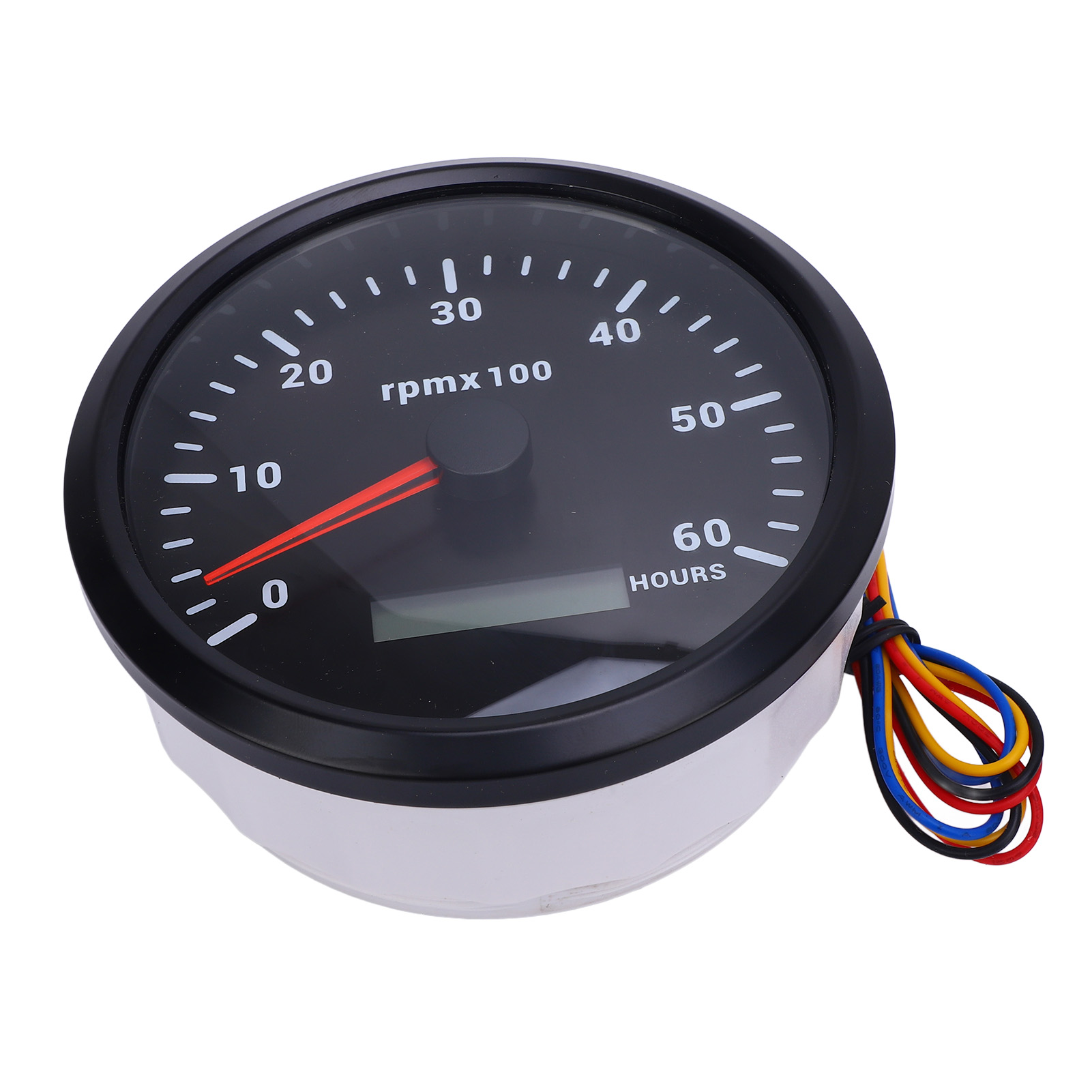 110mm 4 3/8in Tachometer 7 Color Backlight 6000RPM Gauge With Hour Meter - Foto 17 di 21