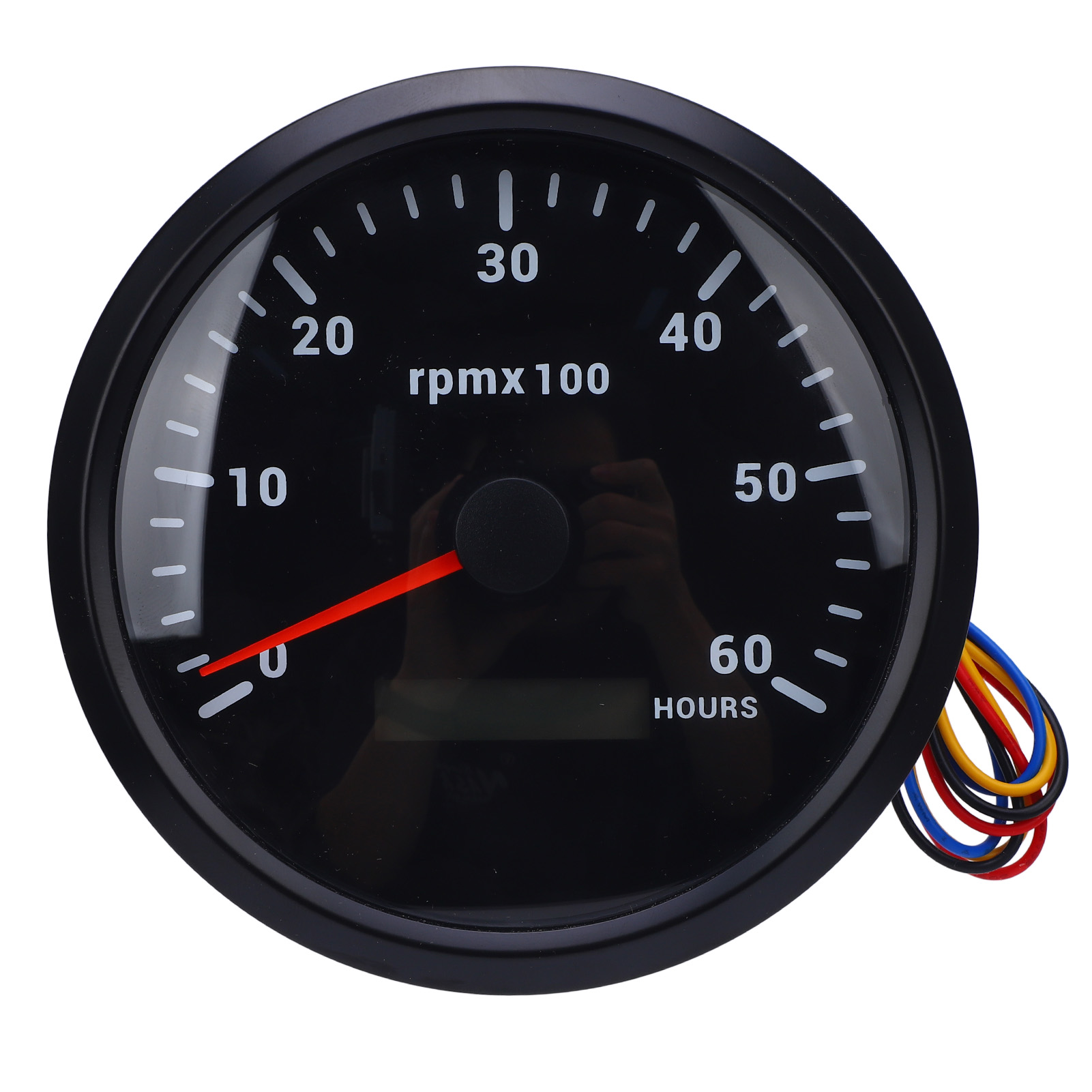 110mm 4 3/8in Tachometer 7 Color Backlight 6000RPM Gauge With Hour Meter - Foto 18 di 21