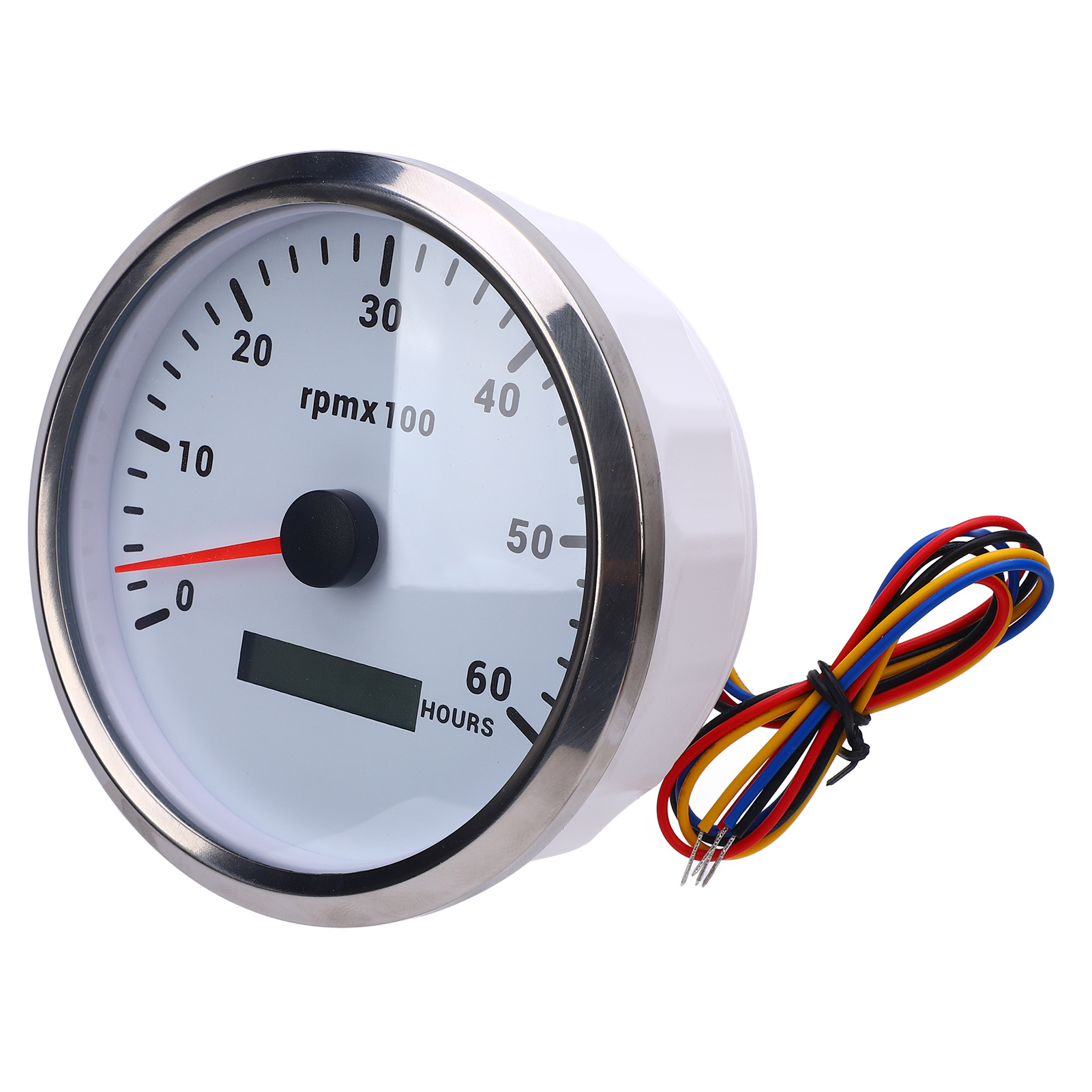 110mm 4 3/8in Tachometer 7 Color Backlight 6000RPM Gauge With Hour Meter - Foto 15 di 21