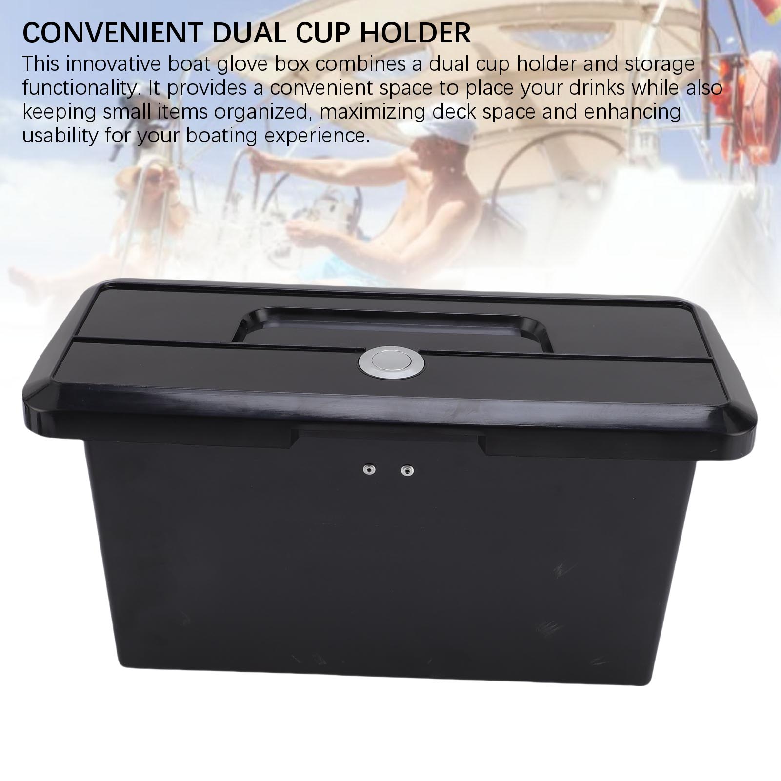 Marine Boat Storage Compartment Lockable ABS Glove Box with Double Cup Holder - Picture 14 of 18