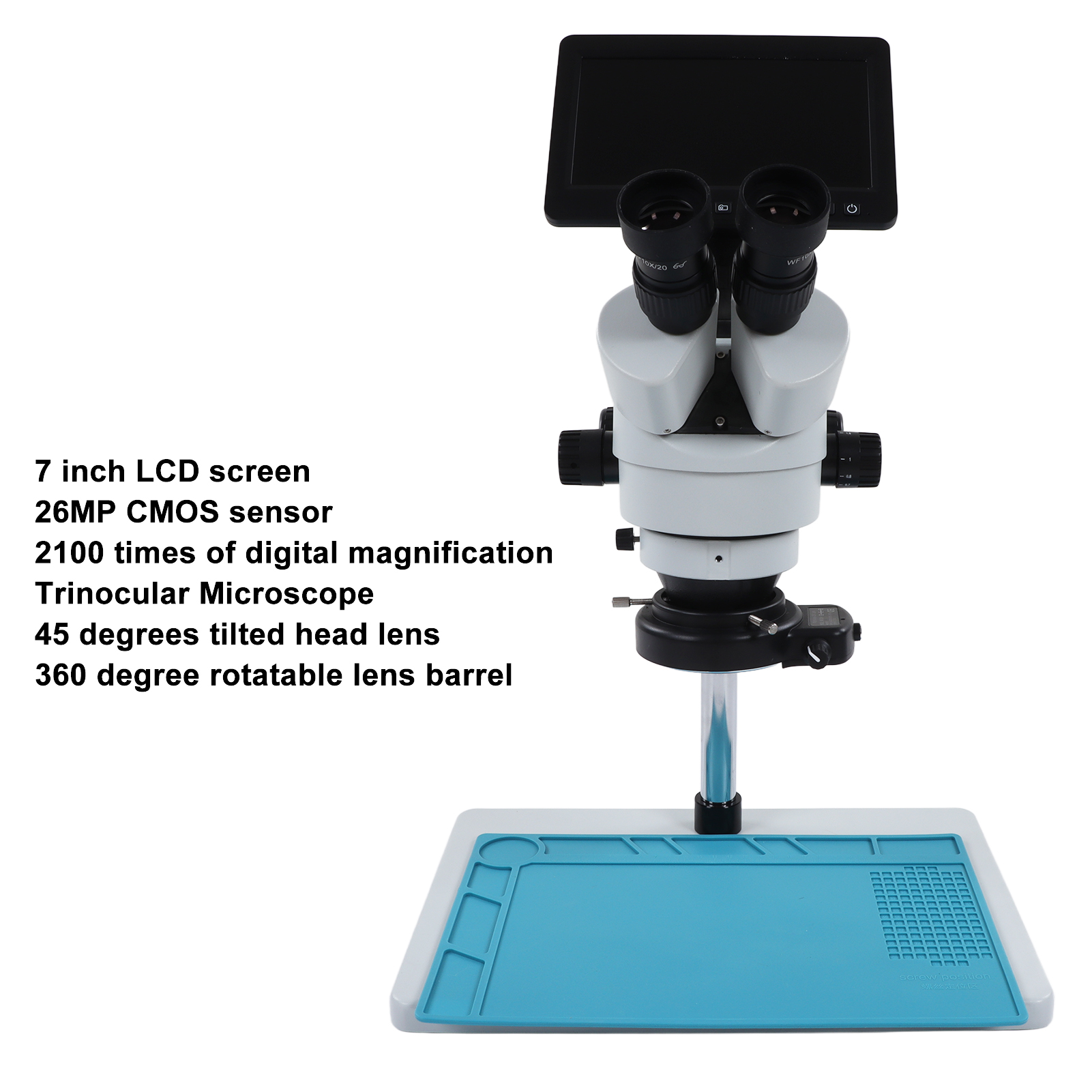 Digital Trinocular Microscope 7in LCD Screen 26 Megapixel With 1080P High D HLF - Picture 15 of 18