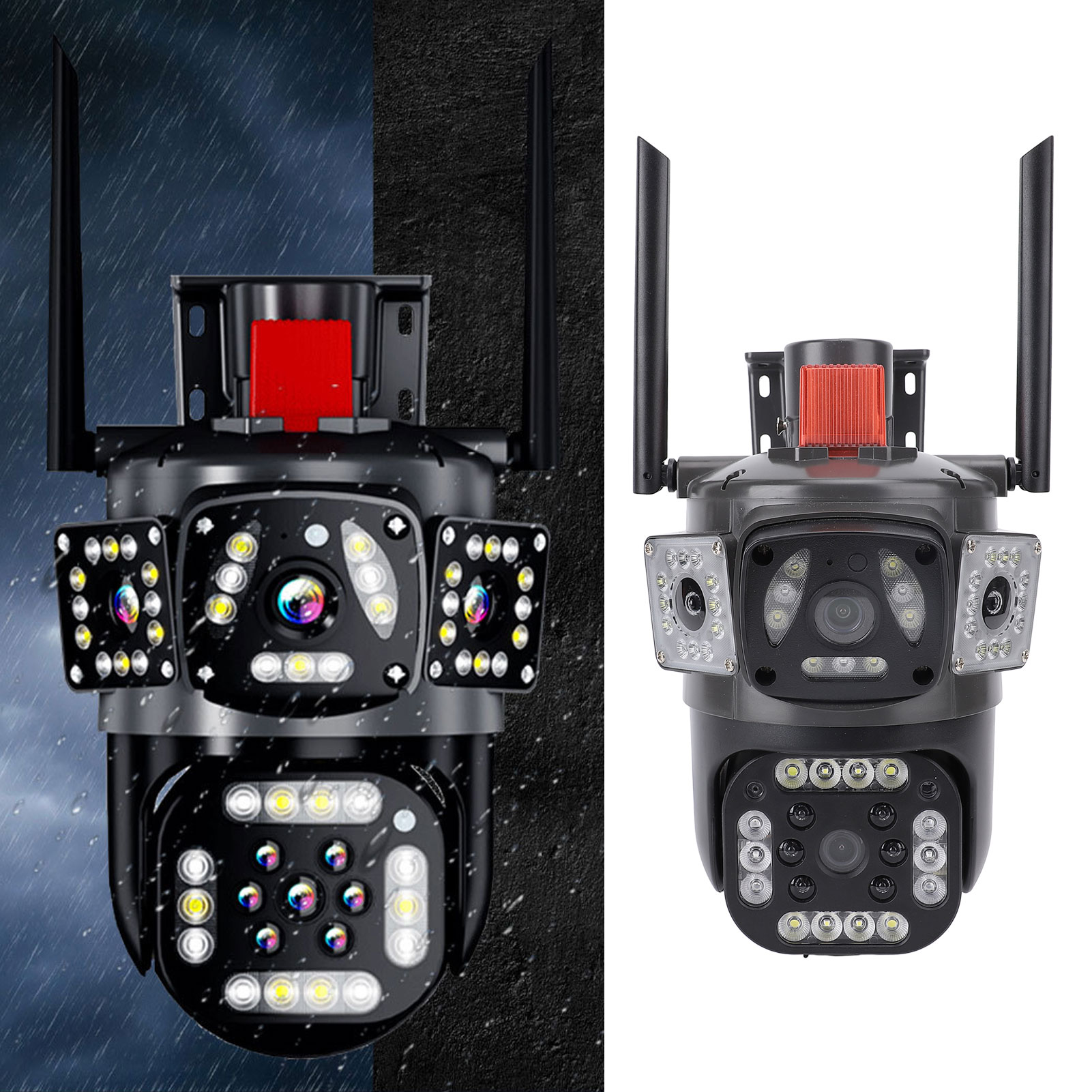 Triple Lens Security Camera Auto Tracking 360° Panoramic 2.4G WiFi Side Cam Set - Picture 29 of 30