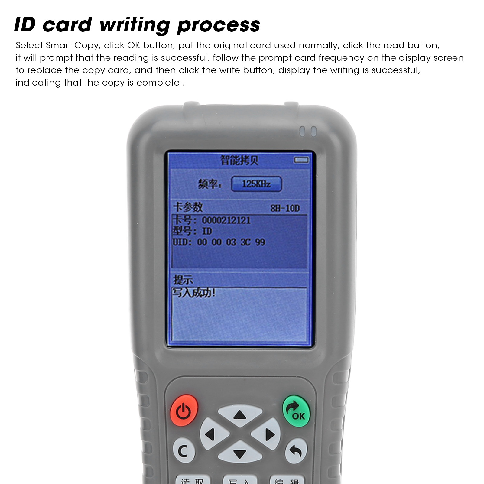 125KHZ Card Copier Voice Prompt Full Decoding Function Reader Writer For IC I FY - Afbeelding 28 van 28