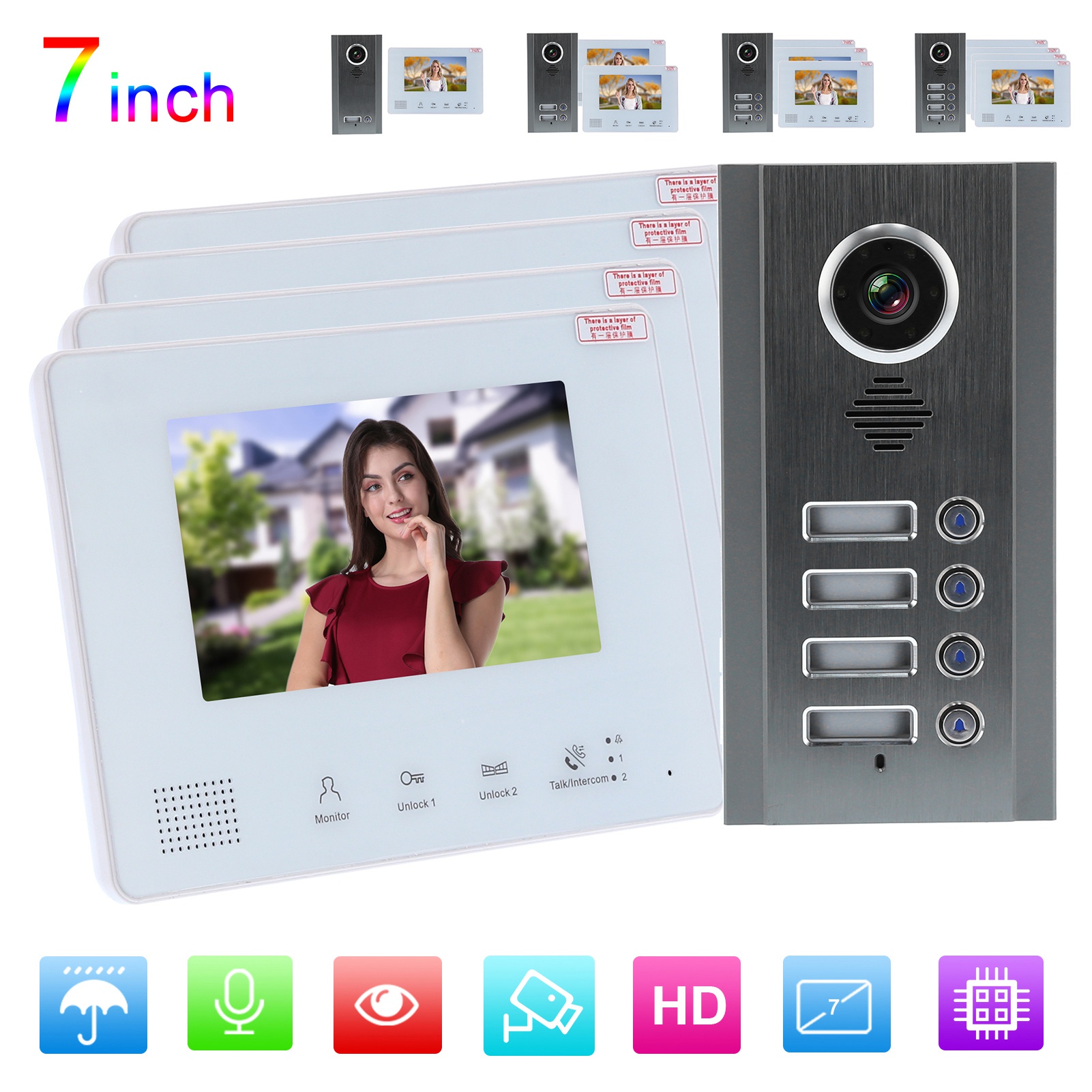 Video Door Phone Kit Bus 2 Wire System Nig-ht Vis-ion With Electric Control L CB - Bild 28 von 33