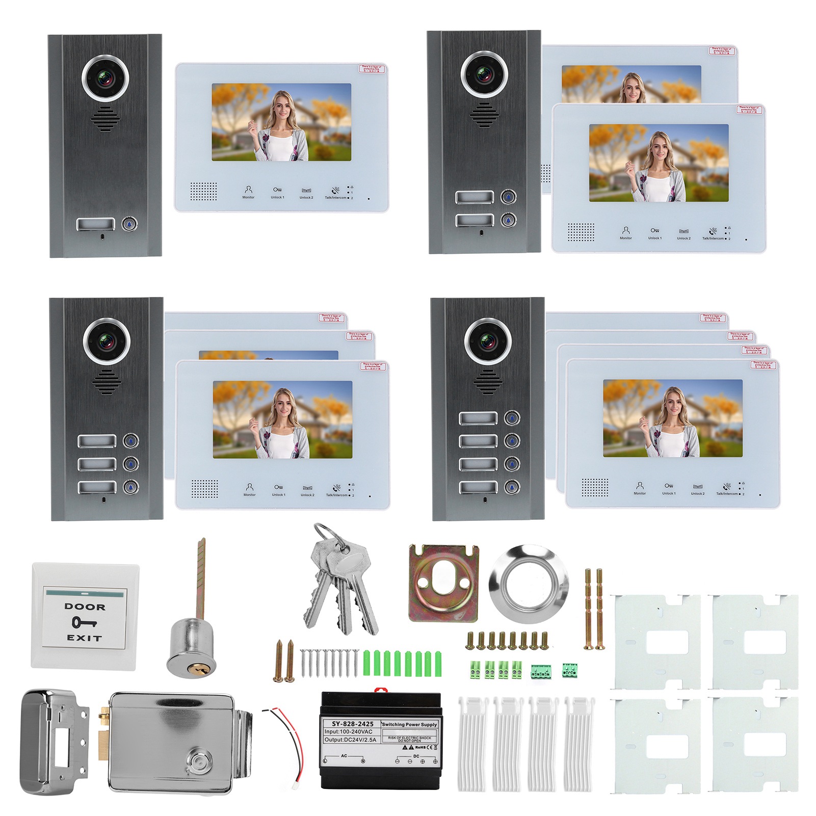 Video Door Phone Kit Bus 2 Wire System Nig-ht Vis-ion With Electric Control L CB - Bild 26 von 33