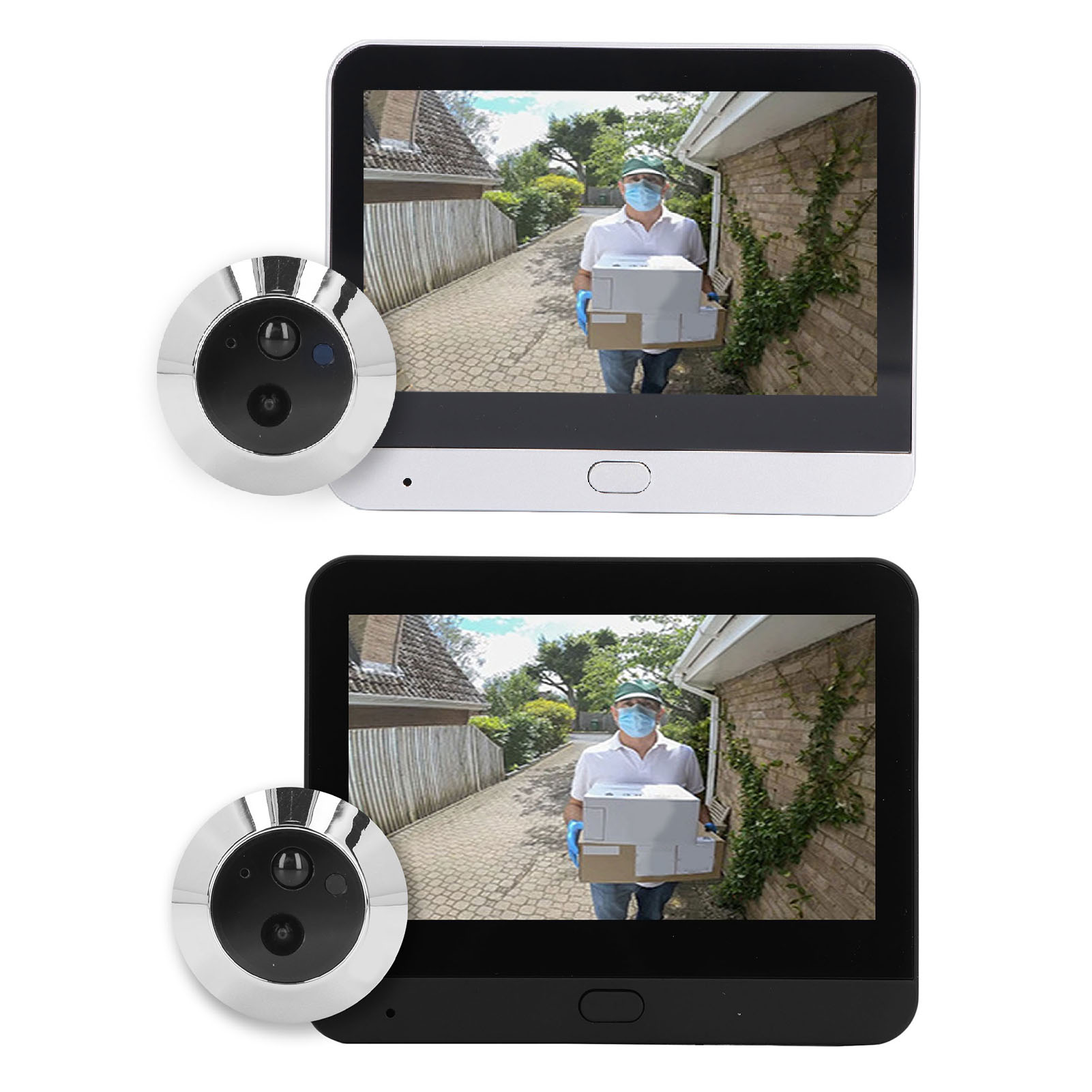 4.3in IPS LCD Screen Digital Peephole Viewer 120° Wide Angle 1080P WiFi Vide NEW - Afbeelding 16 van 18